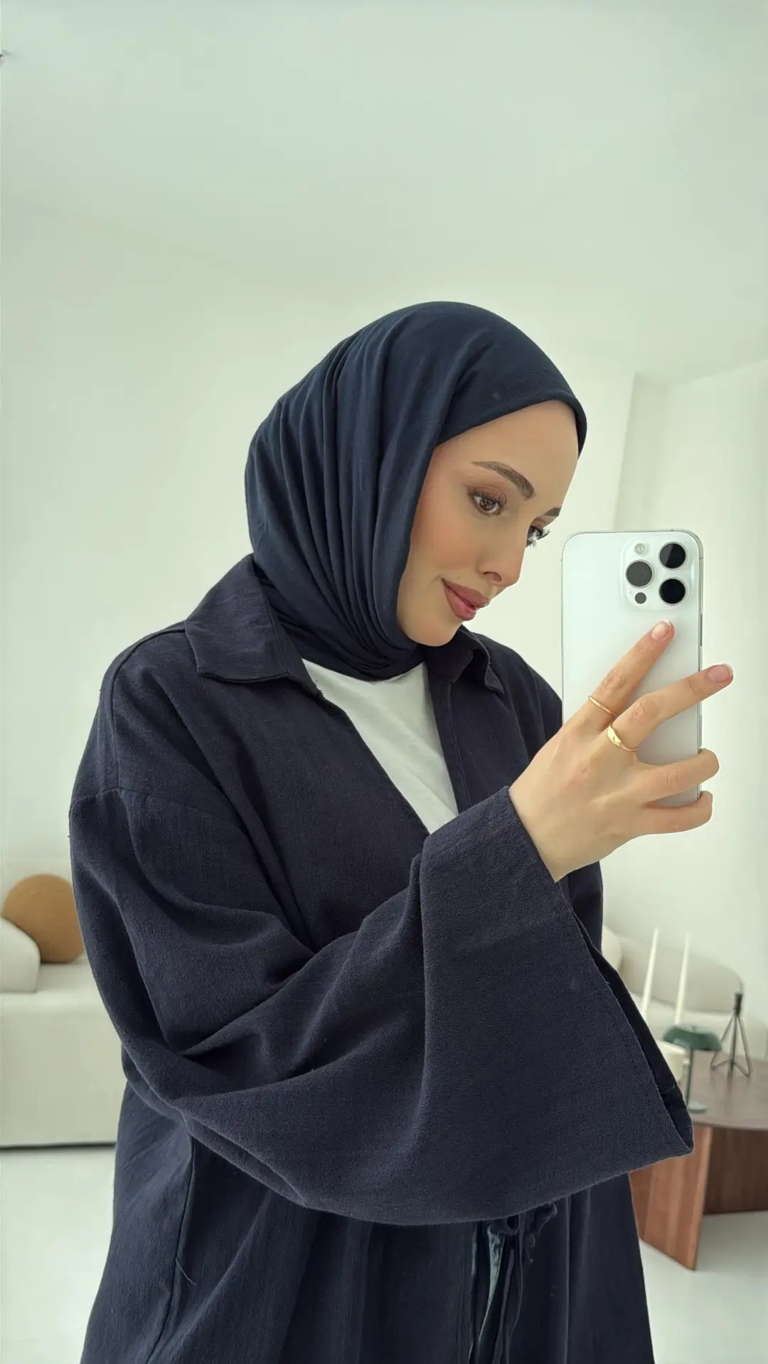 Uzun Kimono Lacivert - Görsel 7