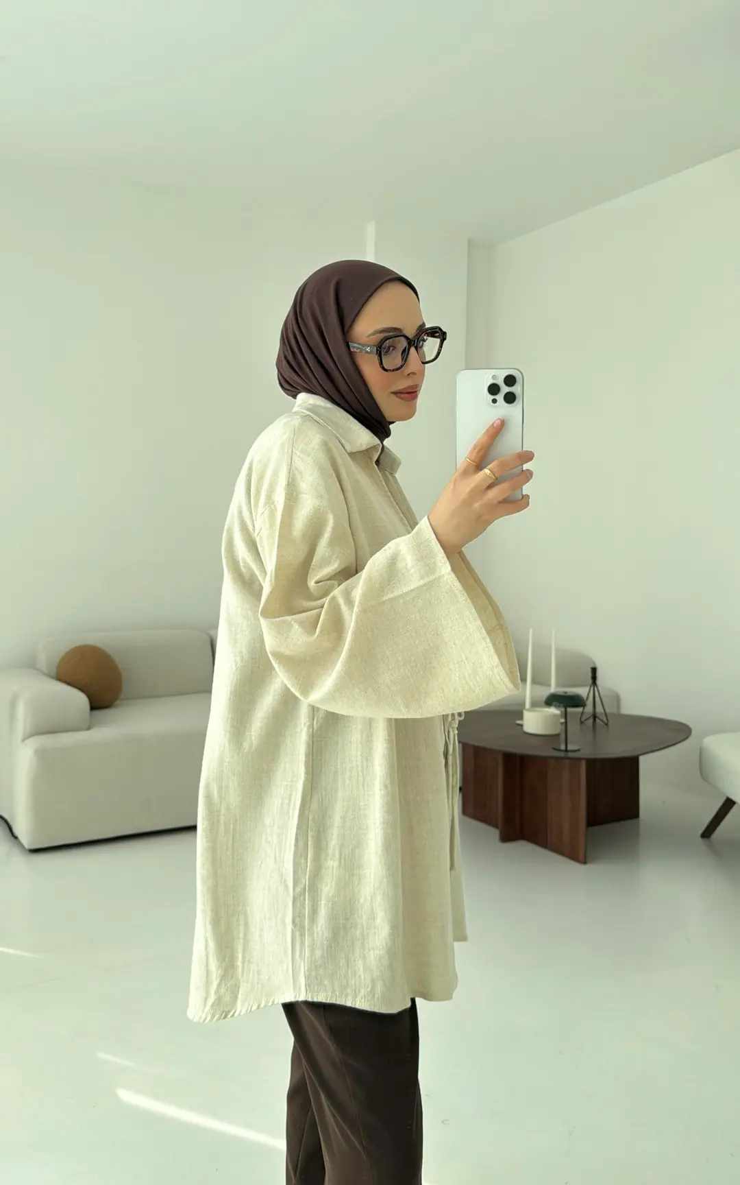 Uzun Kimono Natural - Görsel 2