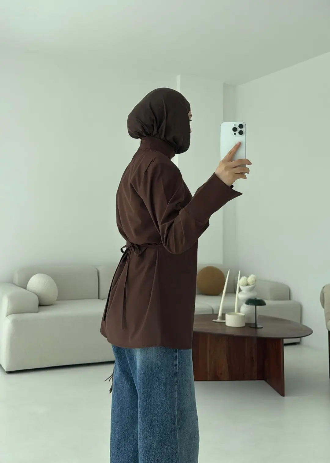 Vatkalı Bluz Kahve - Görsel 4