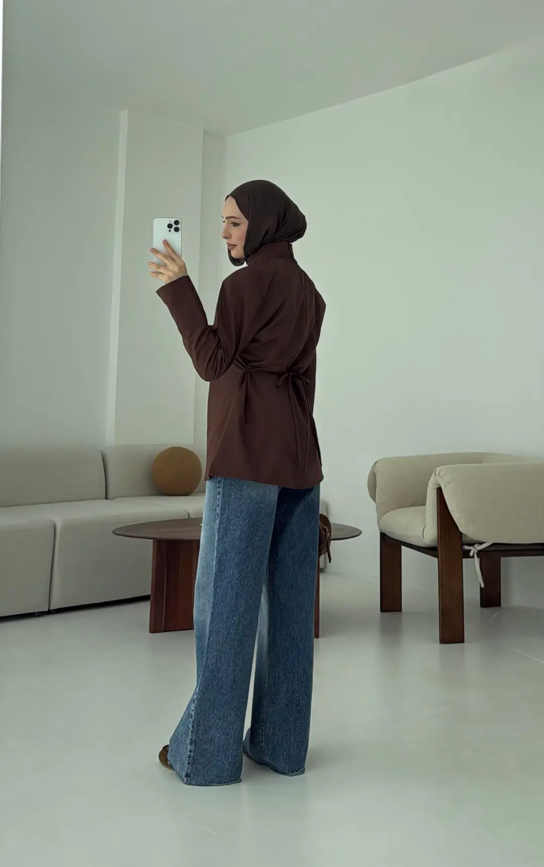 Vatkalı Bluz Kahve - Görsel 6