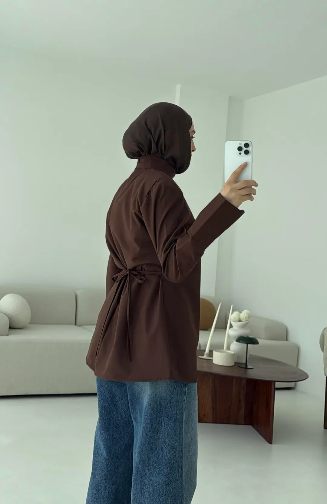 Vatkalı Bluz Kahve - Görsel 7