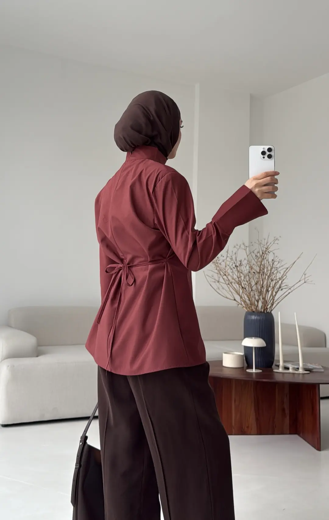 Vatkalı Bluz Kiremit - Görsel 3