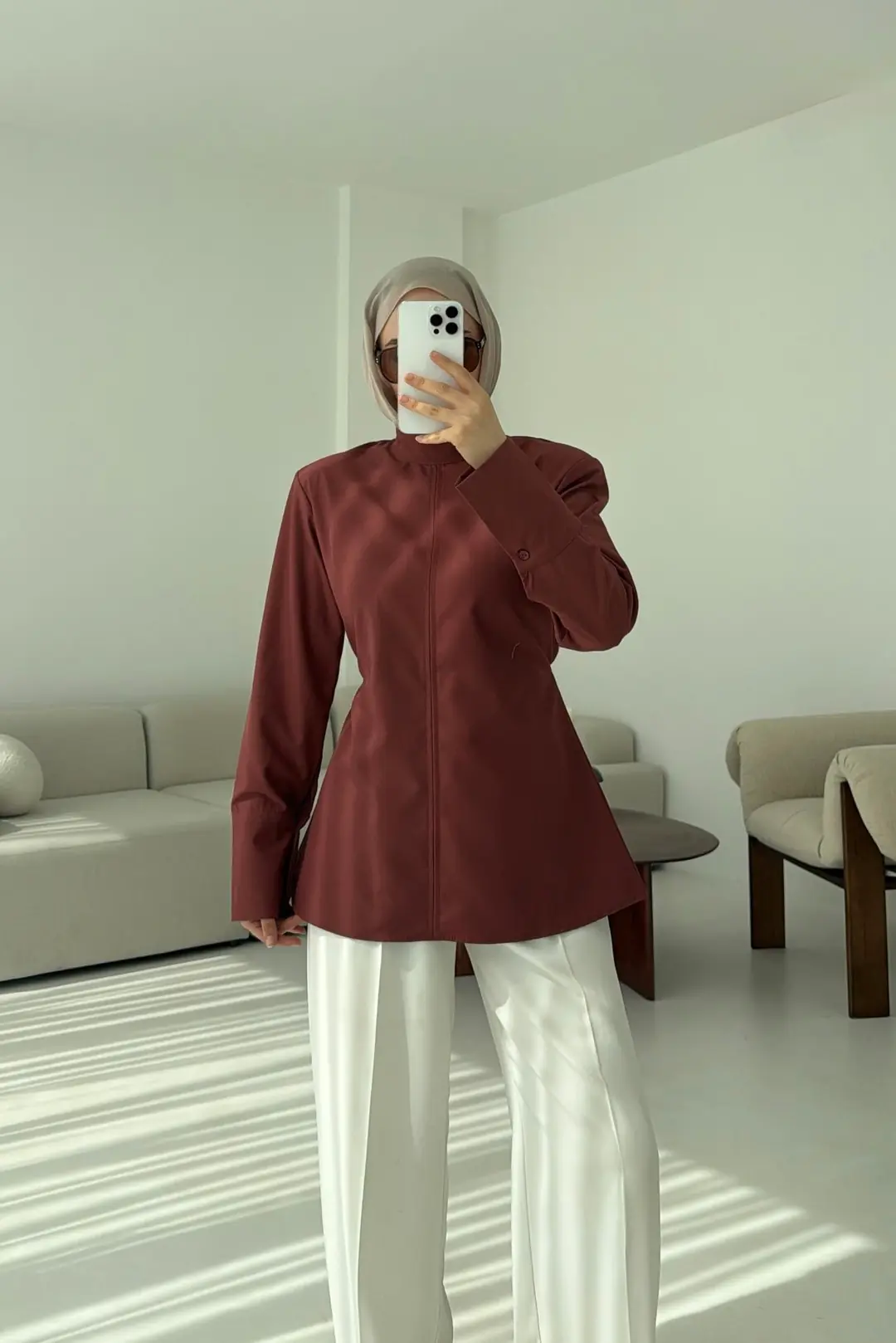 Vatkalı Bluz Kiremit - Görsel 2