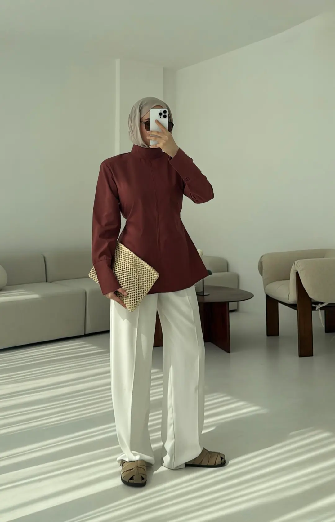 Vatkalı Bluz Kiremit - Görsel 4