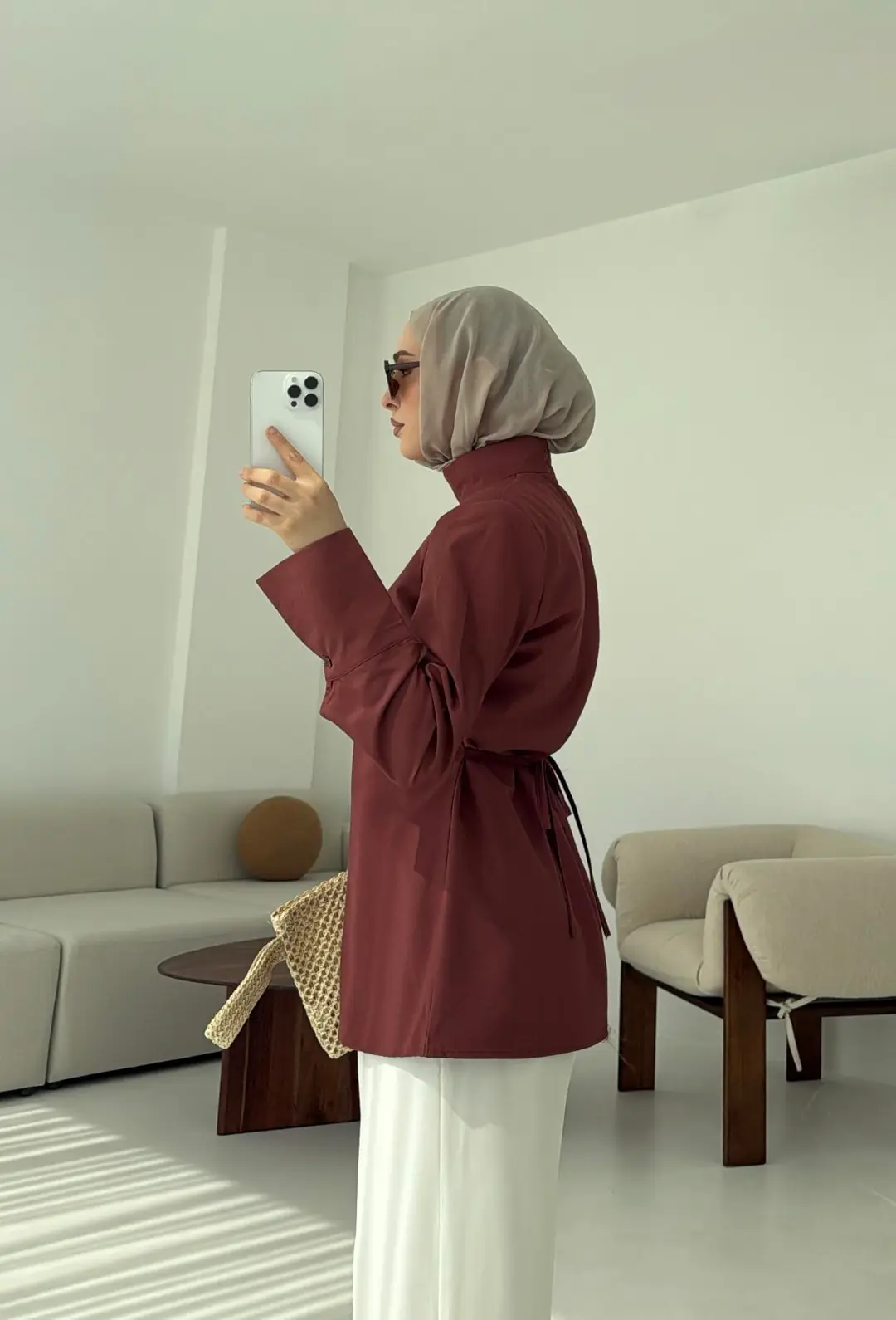 Vatkalı Bluz Kiremit - Görsel 5