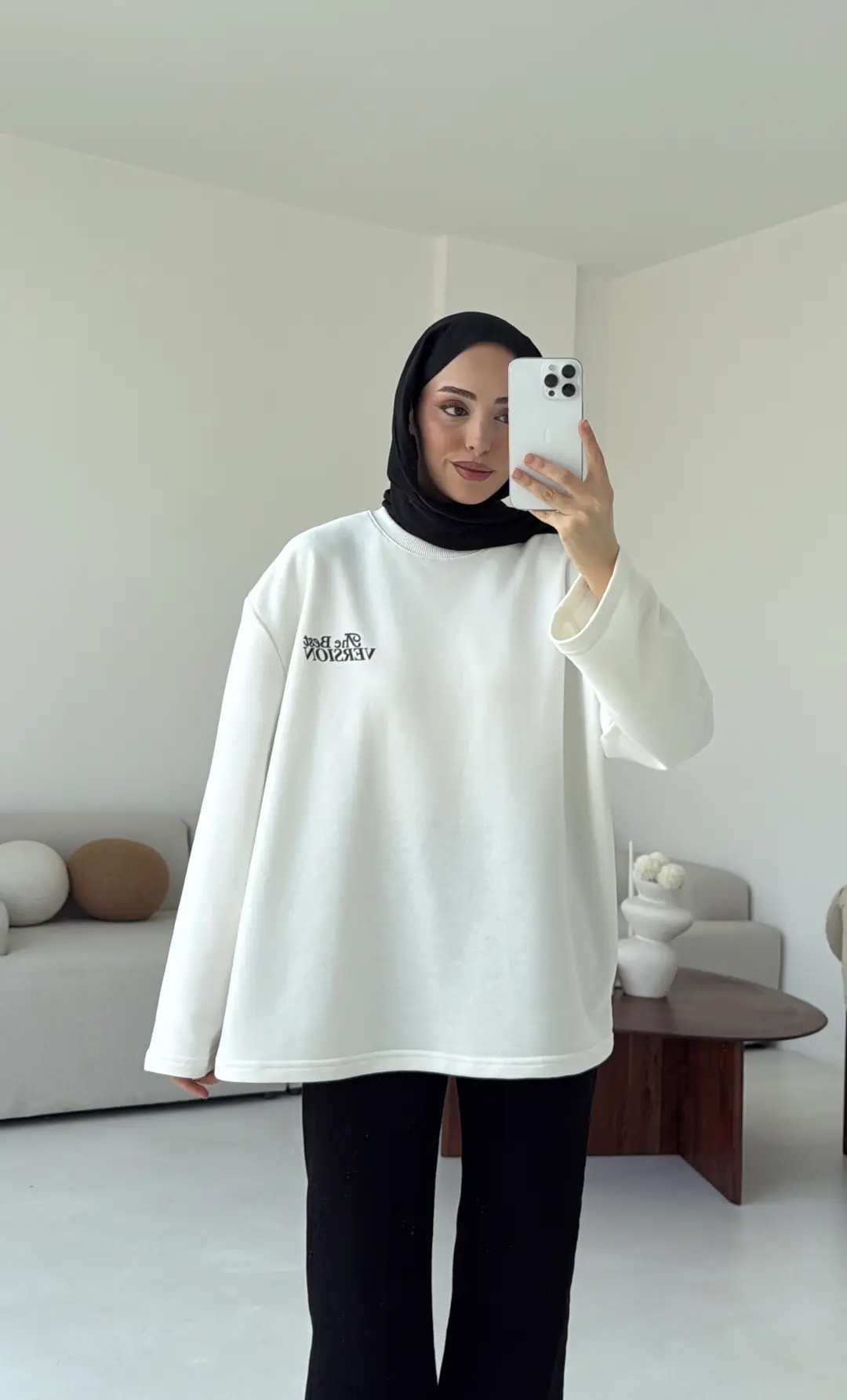 Version Baskılı Sweatshirt Beyaz - Görsel 2