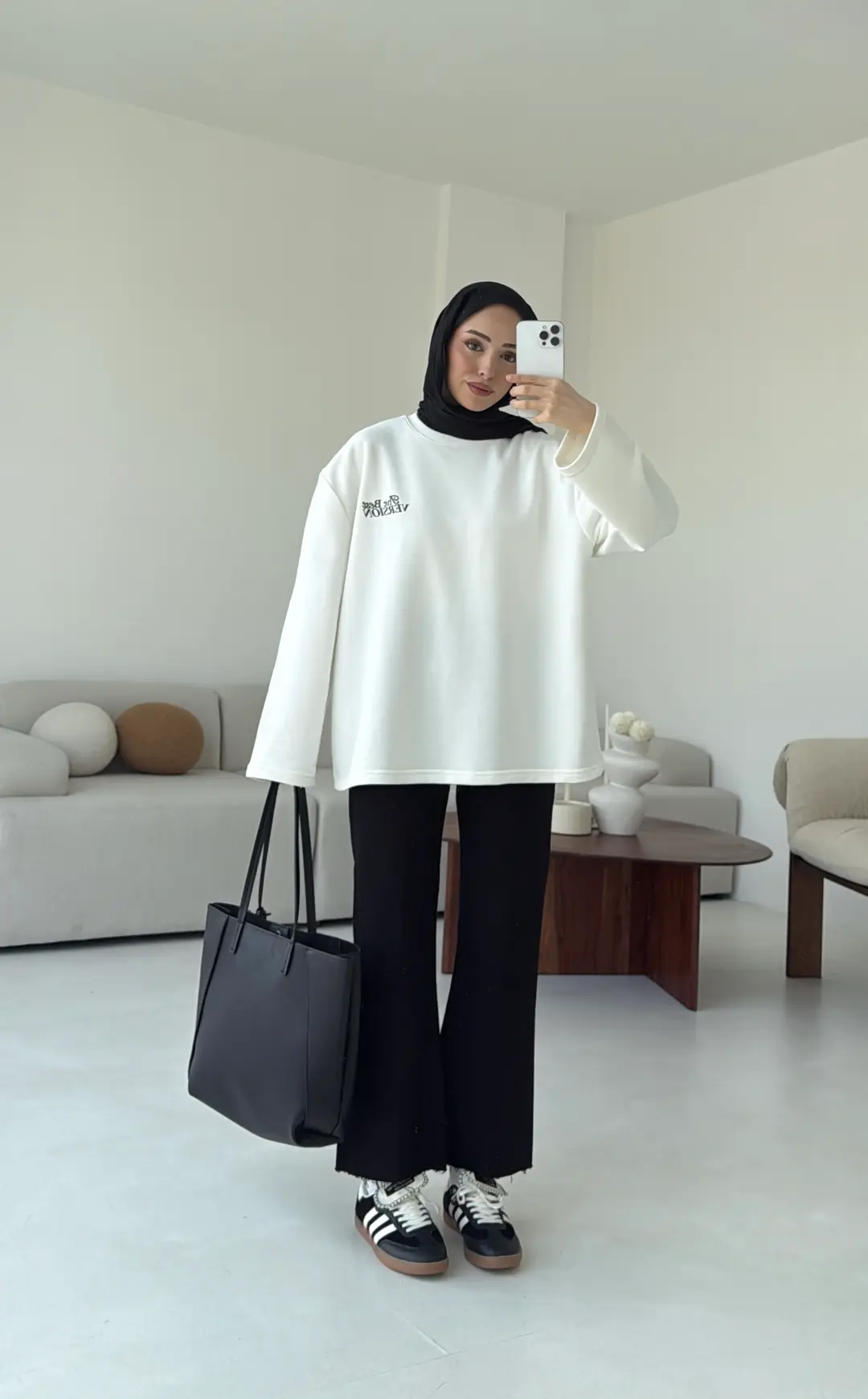 Version Baskılı Sweatshirt Beyaz - Görsel 3