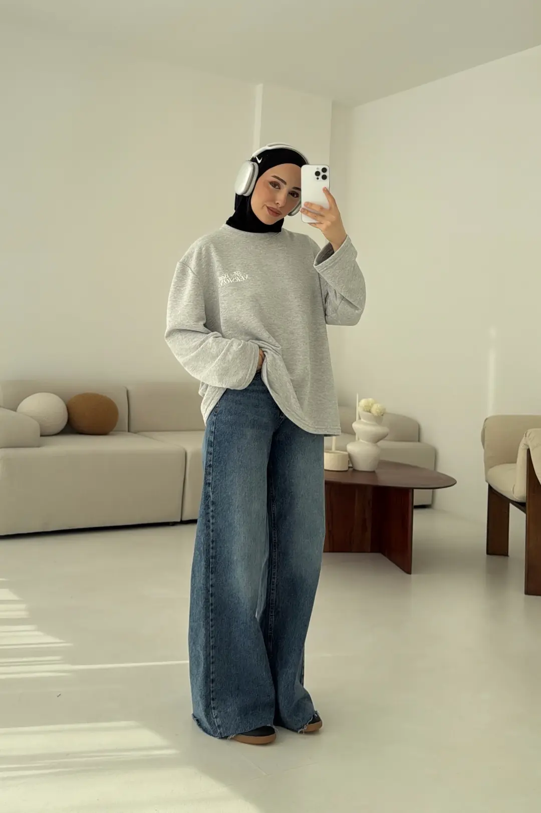 Version Baskılı Sweatshirt Gri - Görsel 2