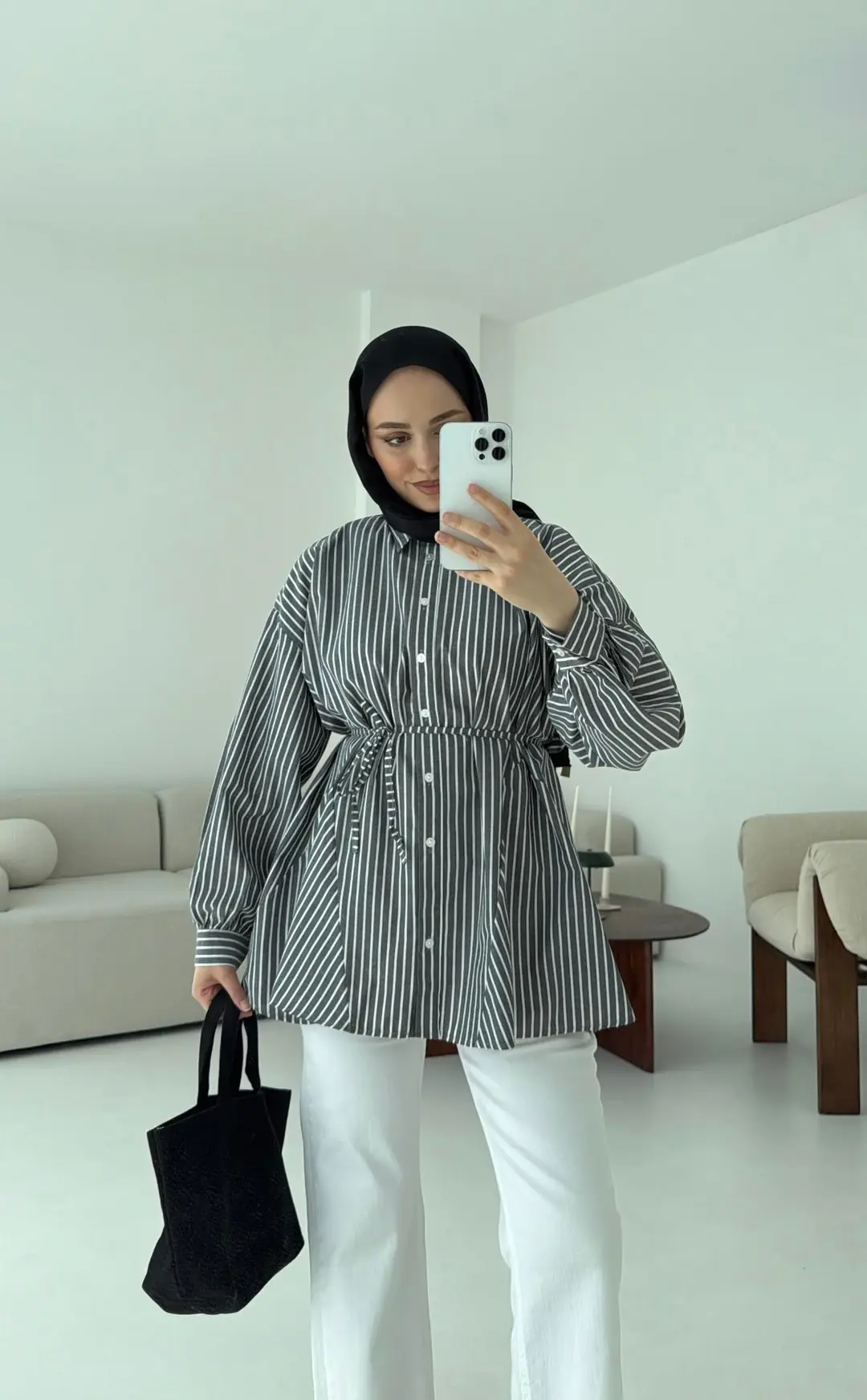 Volanlı Çizgili Gömlek