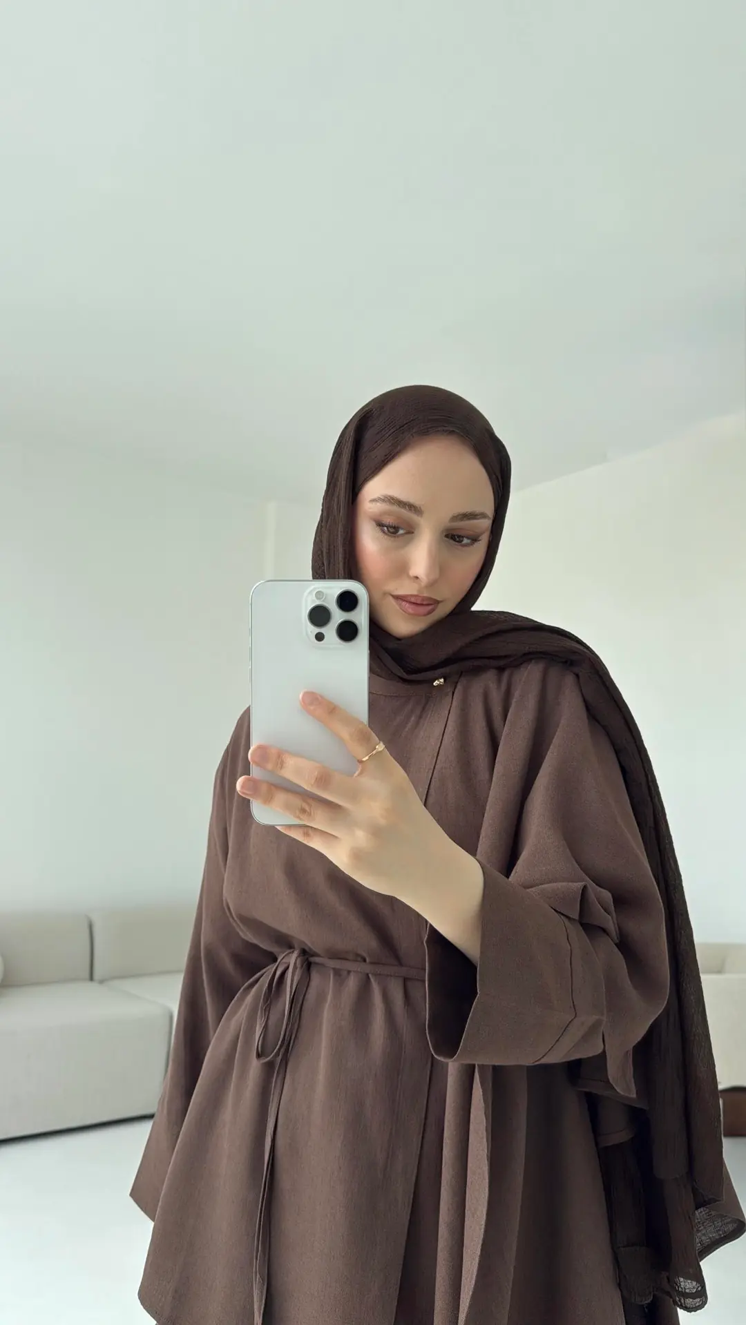 Volanlı Kimono Takım Kahve - Görsel 6