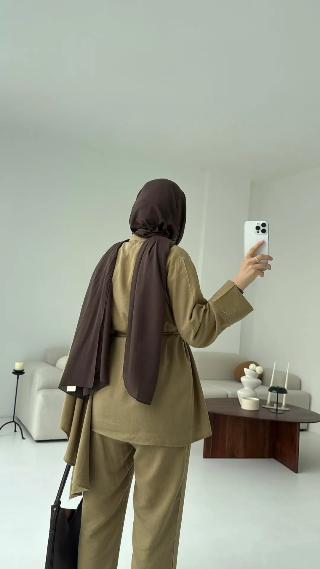 Volanlı Kimono Takım Olive - Görsel 2