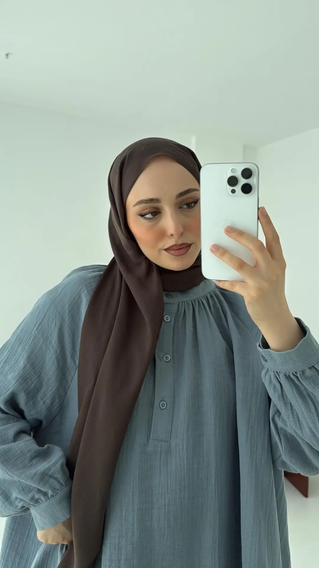 Volanlı Müslin Gömlek Mavi - Görsel 7