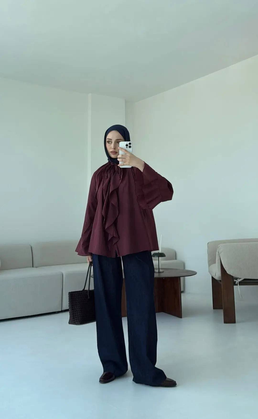 Vual Gömlek Bordo - Görsel 2