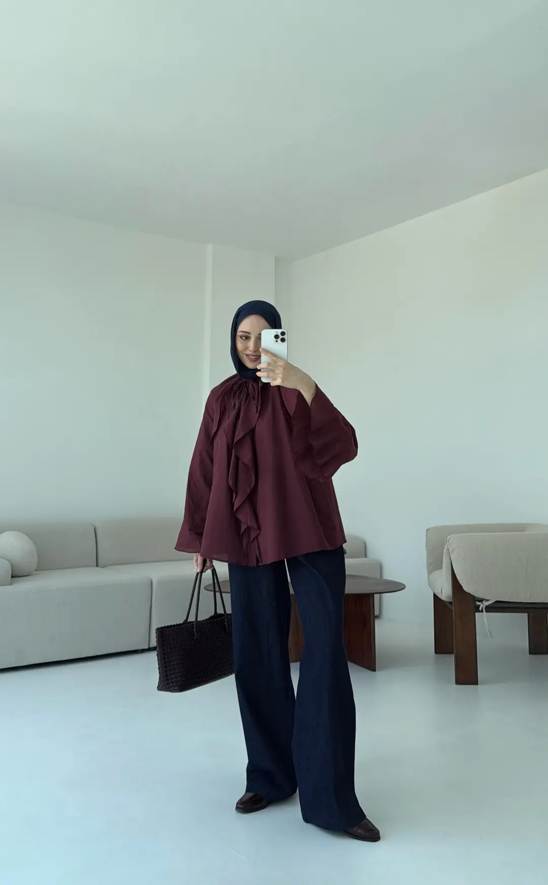 Vual Gömlek Bordo - Görsel 3