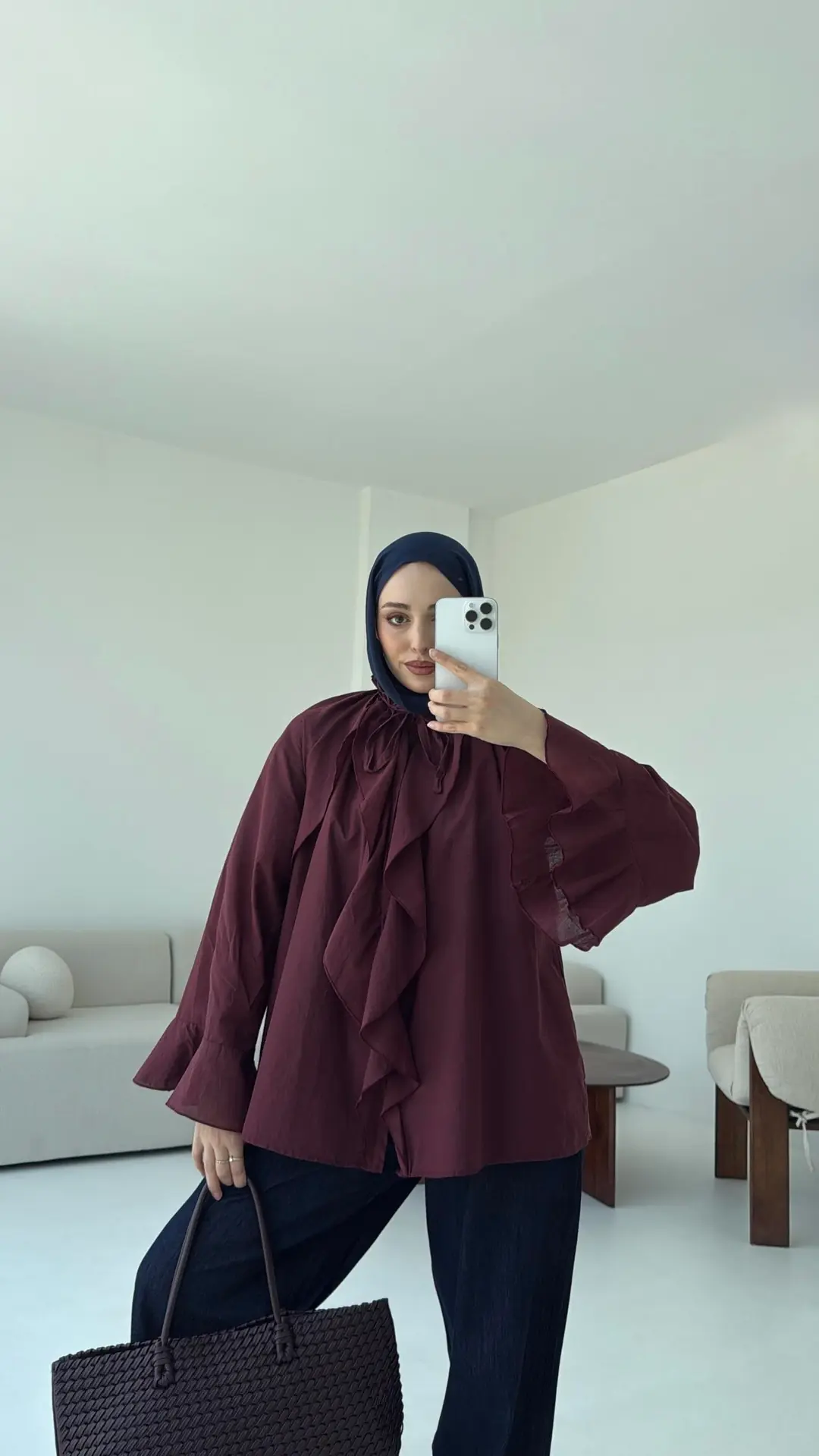 Vual Gömlek Bordo - Görsel 6