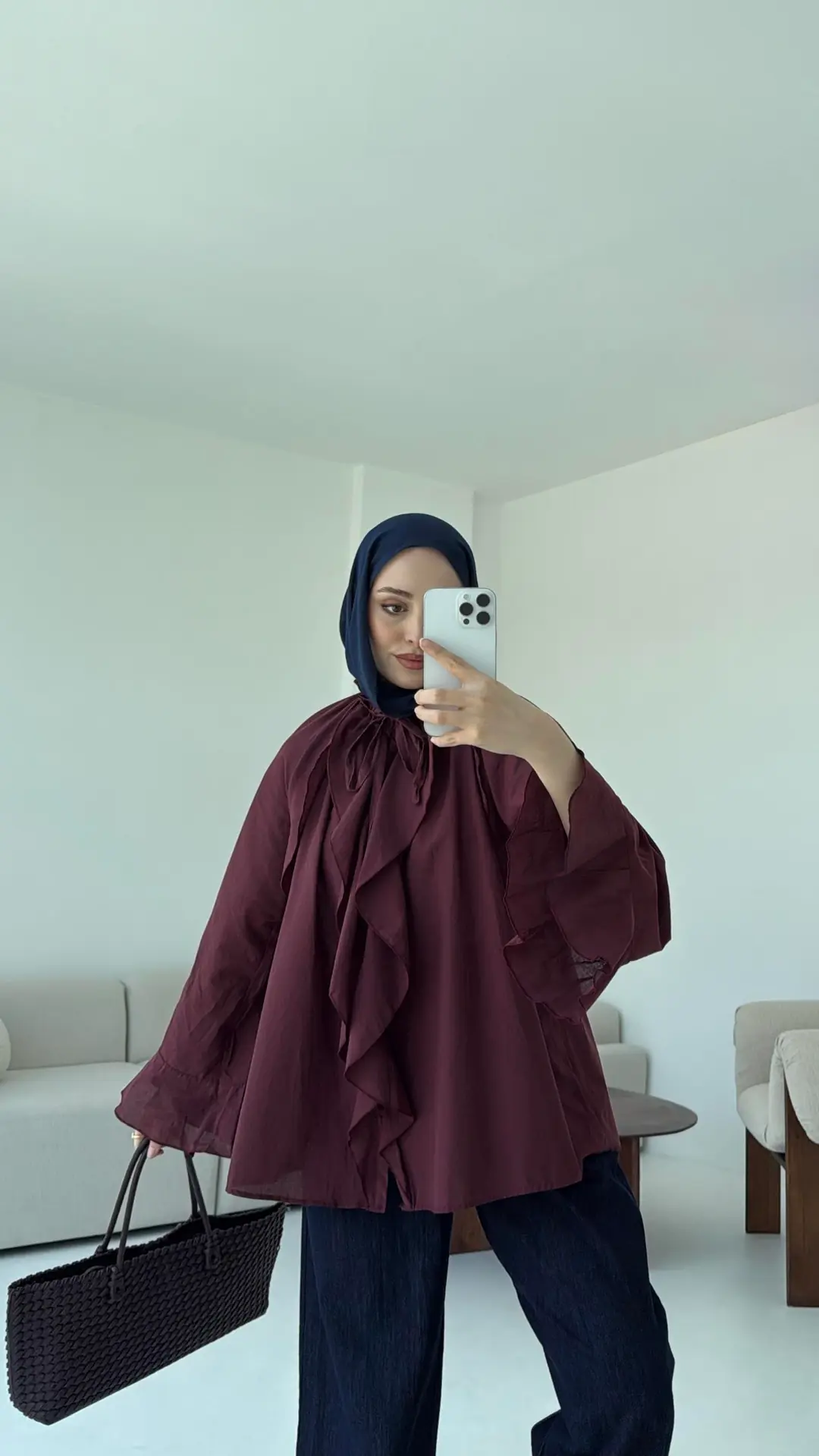 Vual Gömlek Bordo - Görsel 7