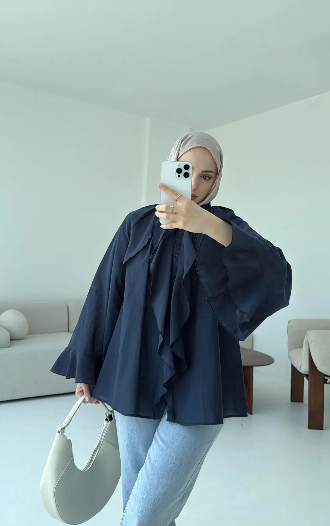 Vual Gömlek Lacivert - Görsel 4