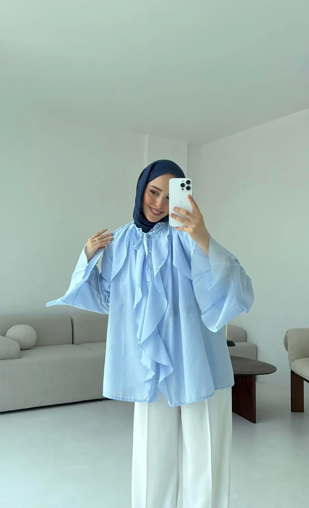 Vual Gömlek Mavi - Görsel 4