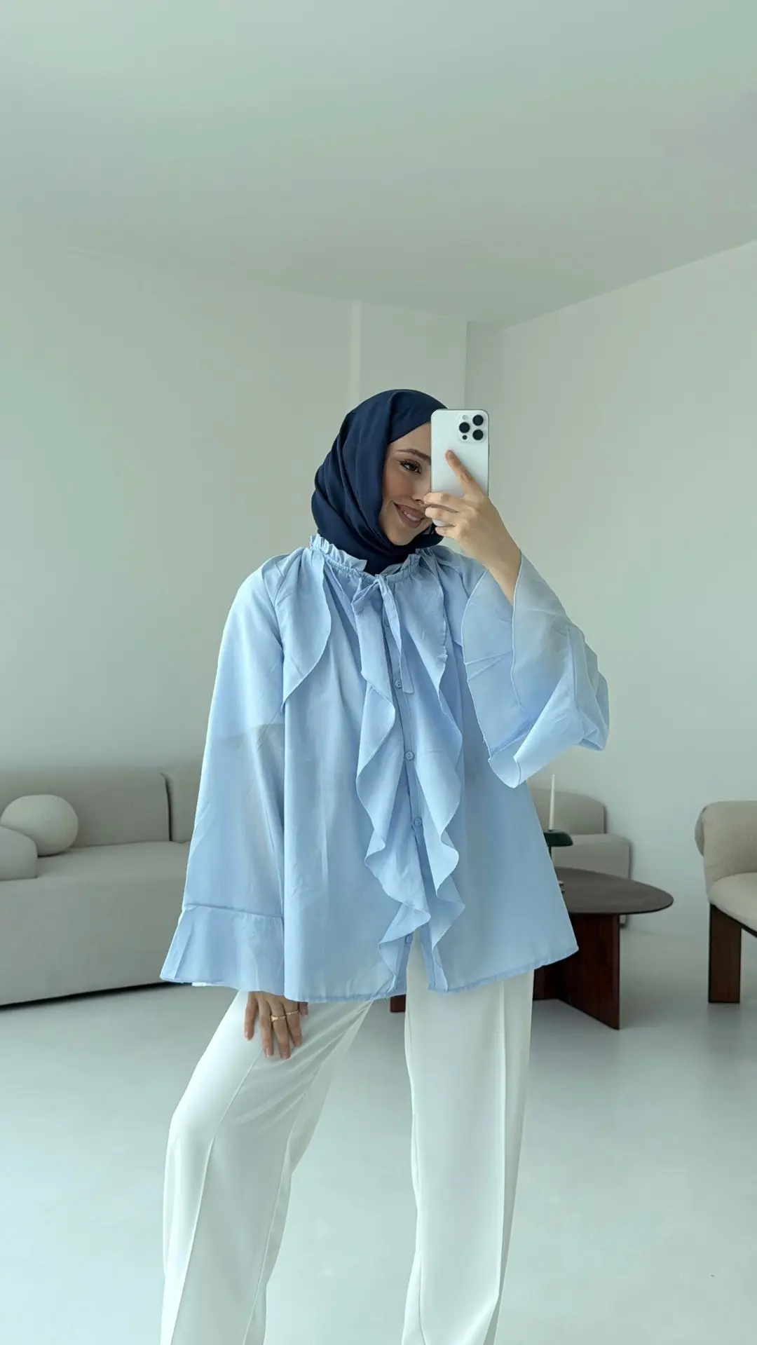 Vual Gömlek Mavi - Görsel 5