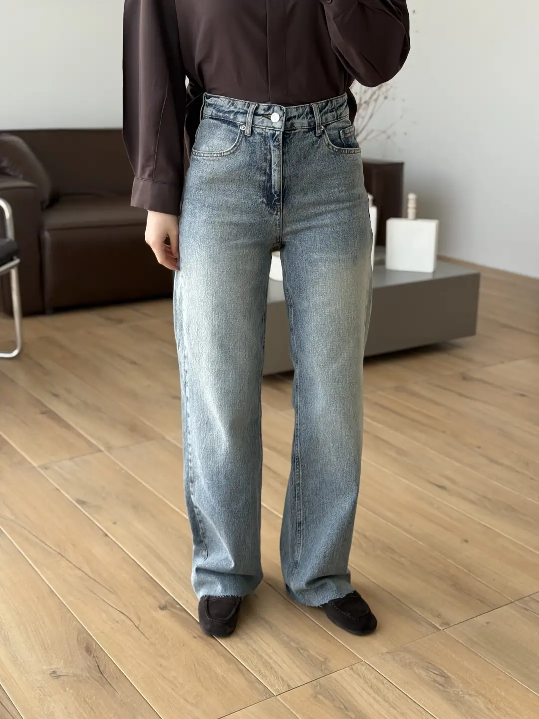Wide Leg Boru Paça Jean