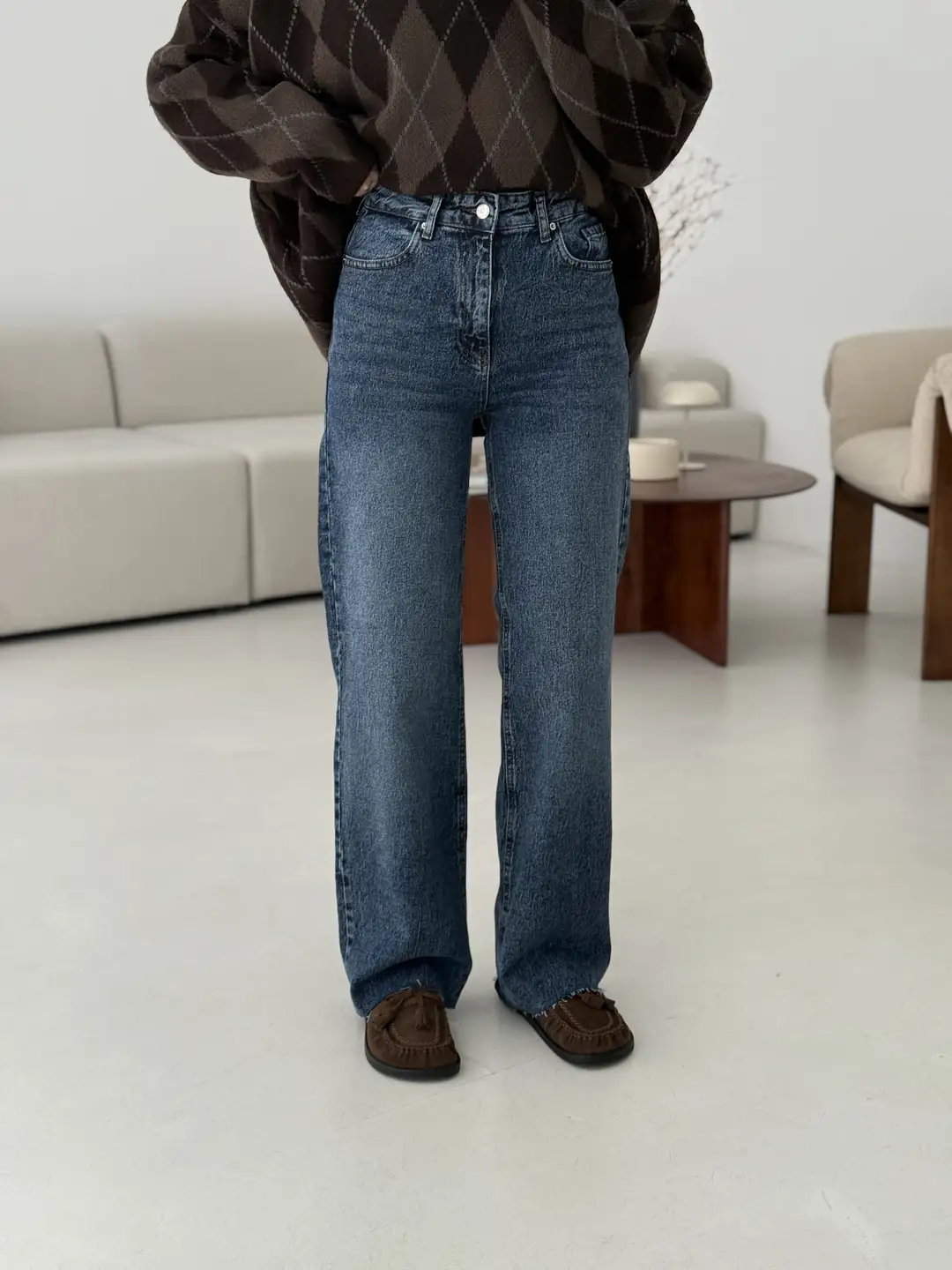 Wide Leg Boru Paça Jean - Görsel 3