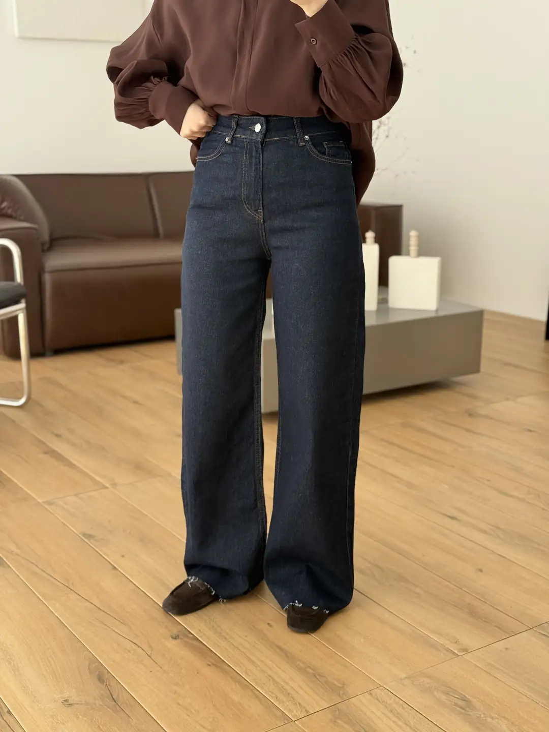 Wide Leg Jean Lacivert