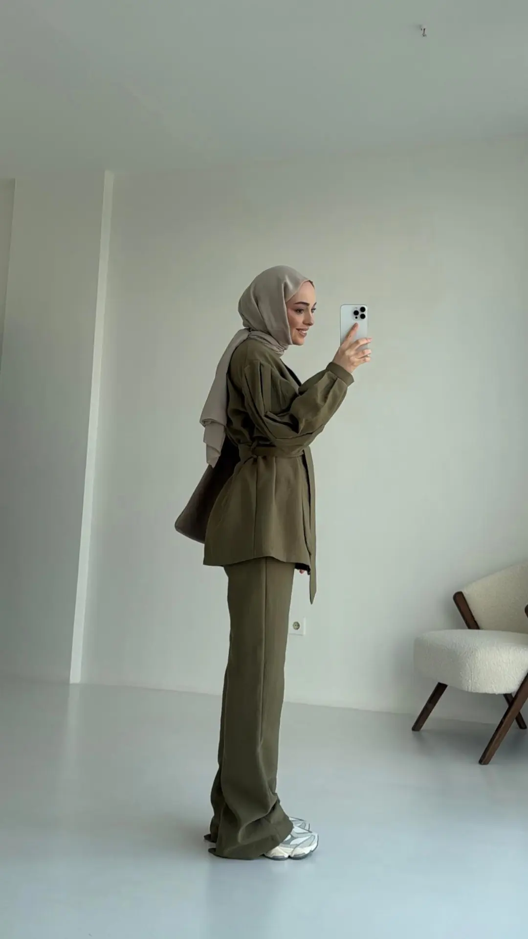 Yağ Yeşili Düğmeli Takım Premium - Görsel 3