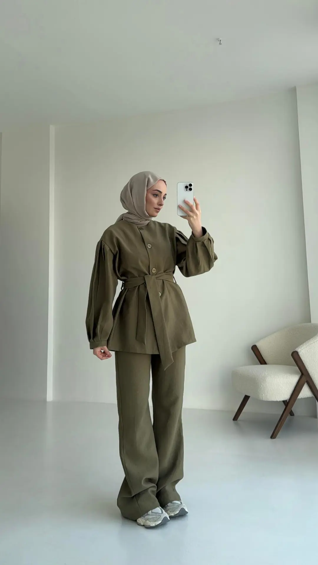 Yağ Yeşili Düğmeli Takım Premium - Görsel 6