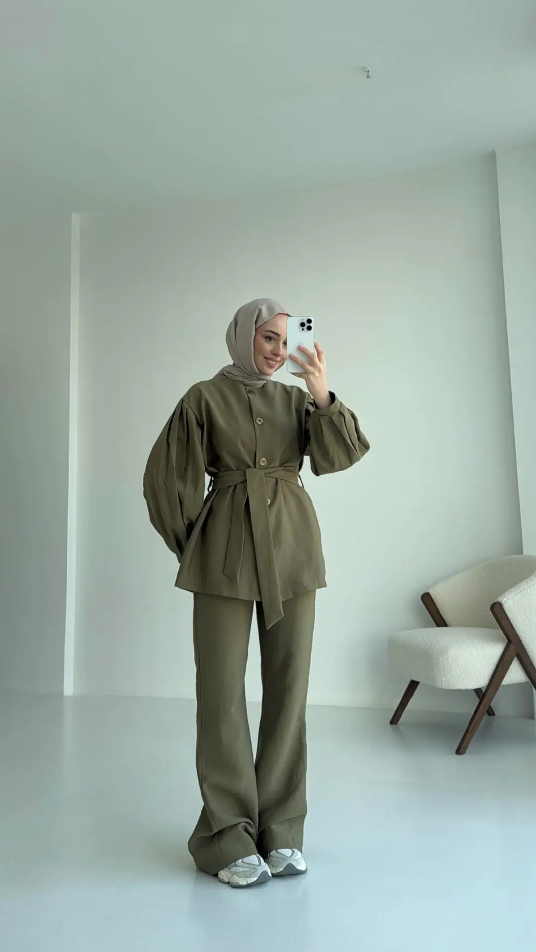 Yağ Yeşili Düğmeli Takım Premium - Görsel 7