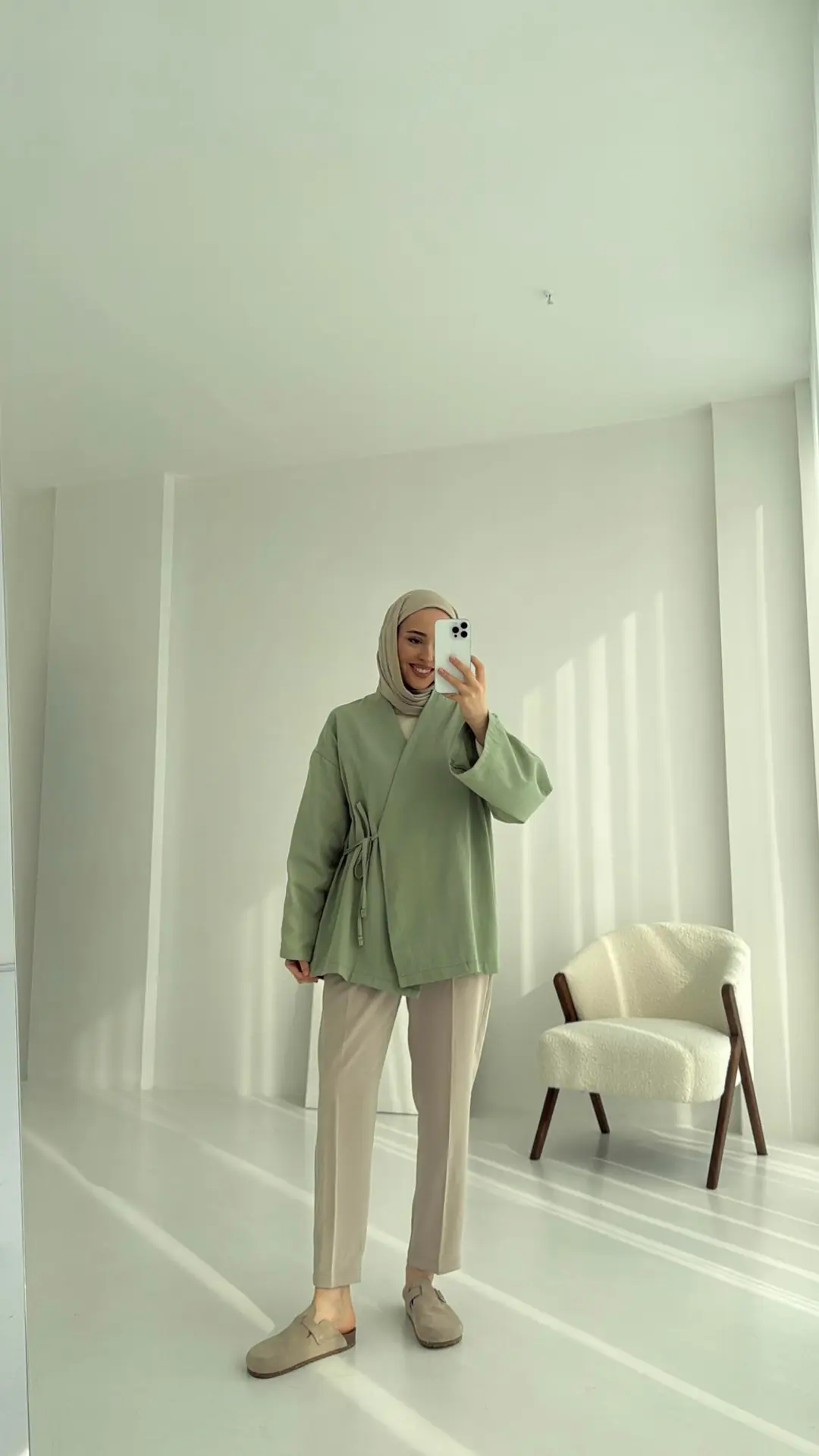 Yandan Bağlama Kimono Mint - Görsel 3