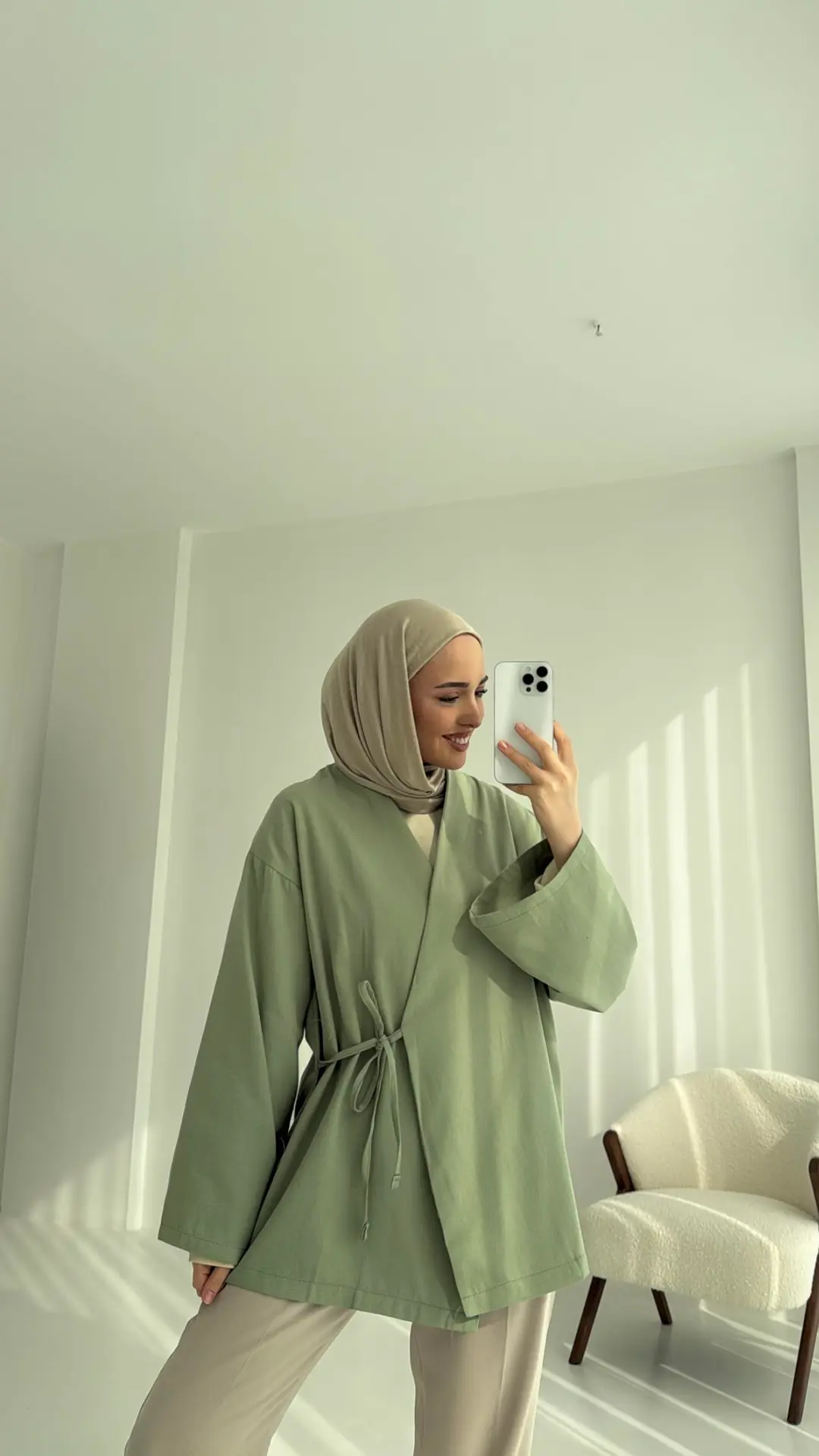 Yandan Bağlama Kimono Mint - Görsel 6