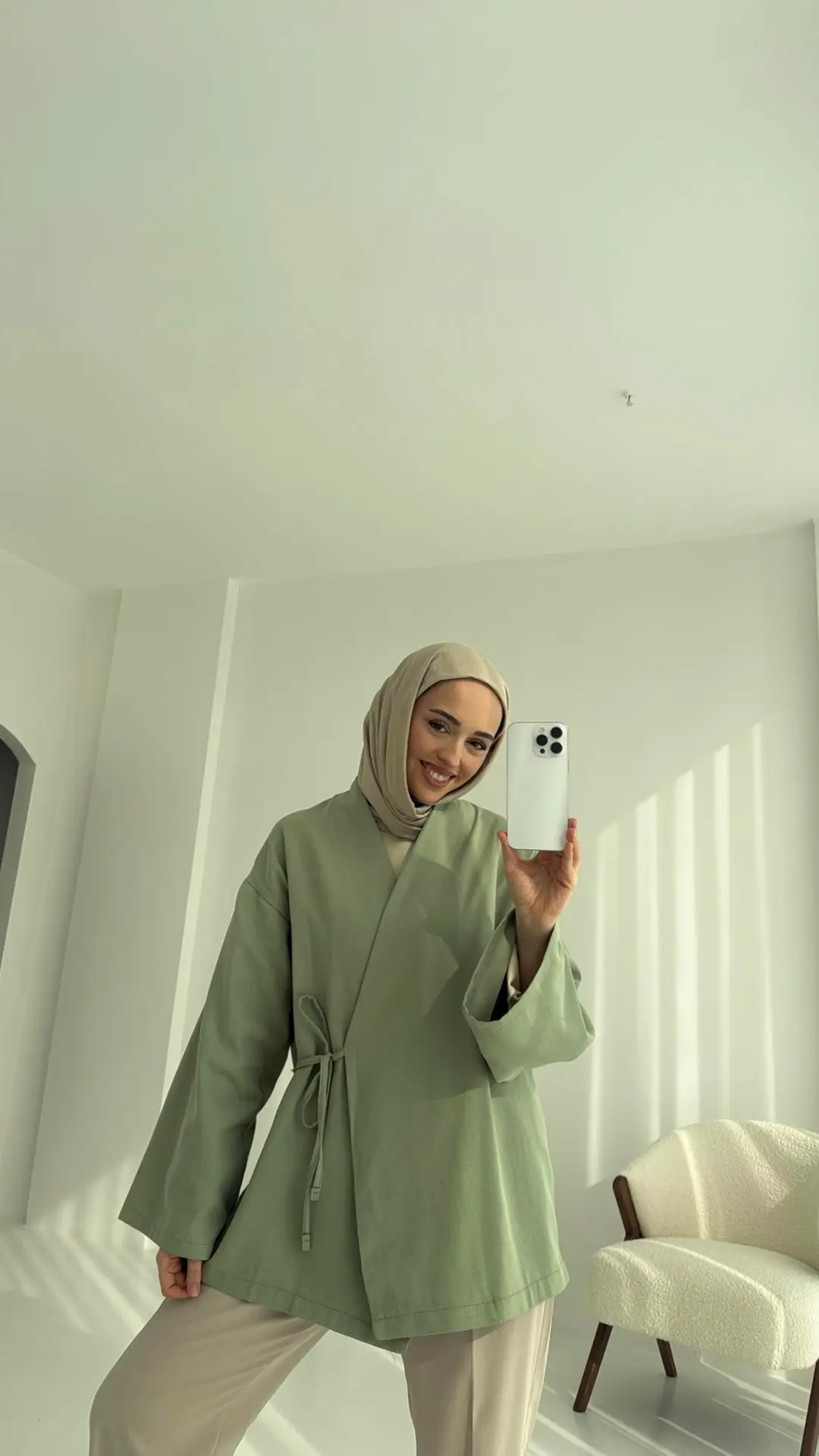 Yandan Bağlama Kimono Mint - Görsel 7