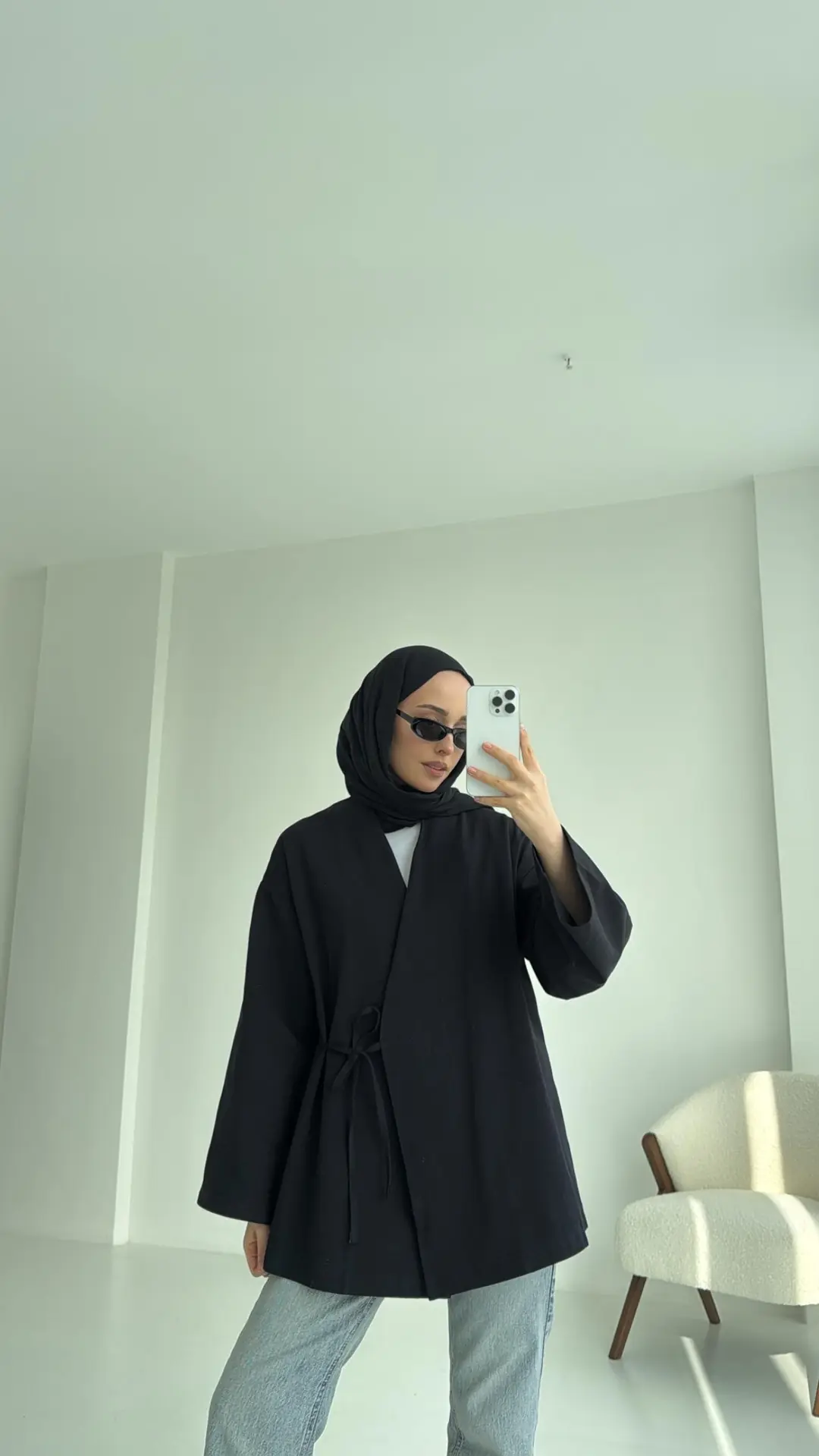 Yandan Bağlama Kimono Siyah