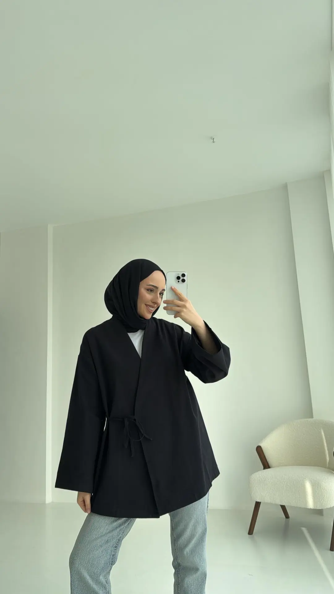 Yandan Bağlama Kimono Siyah - Görsel 6