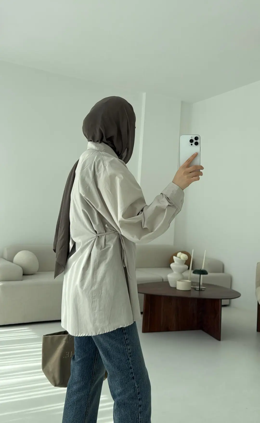 Yandan Bağlamalı Gömlek Taş - Görsel 4