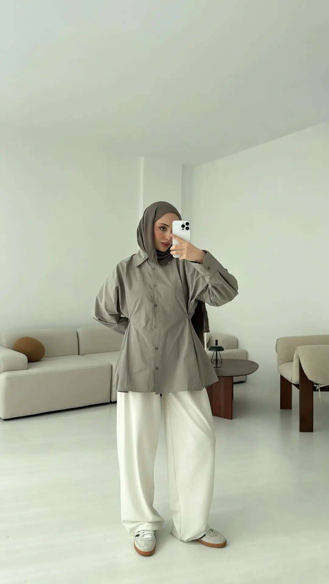 Yanları Düğmeli Gömlek Çağla - Görsel 4