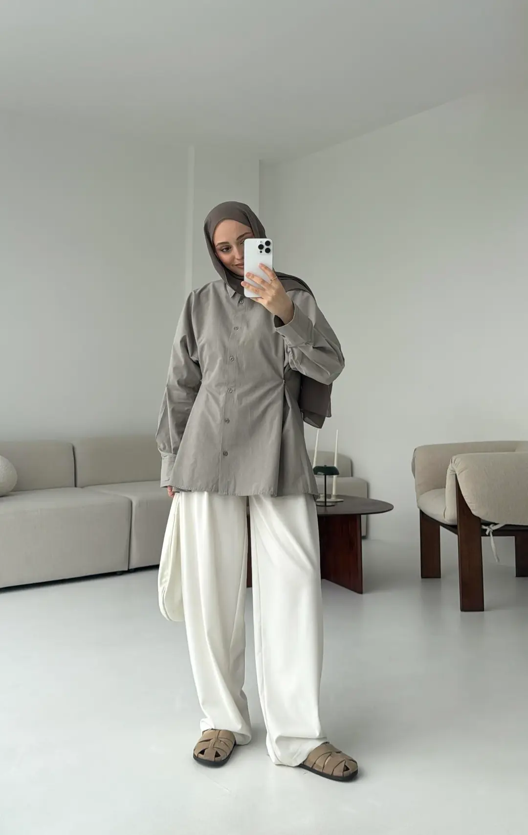 Yanları Düğmeli Gömlek Çağla - Görsel 2