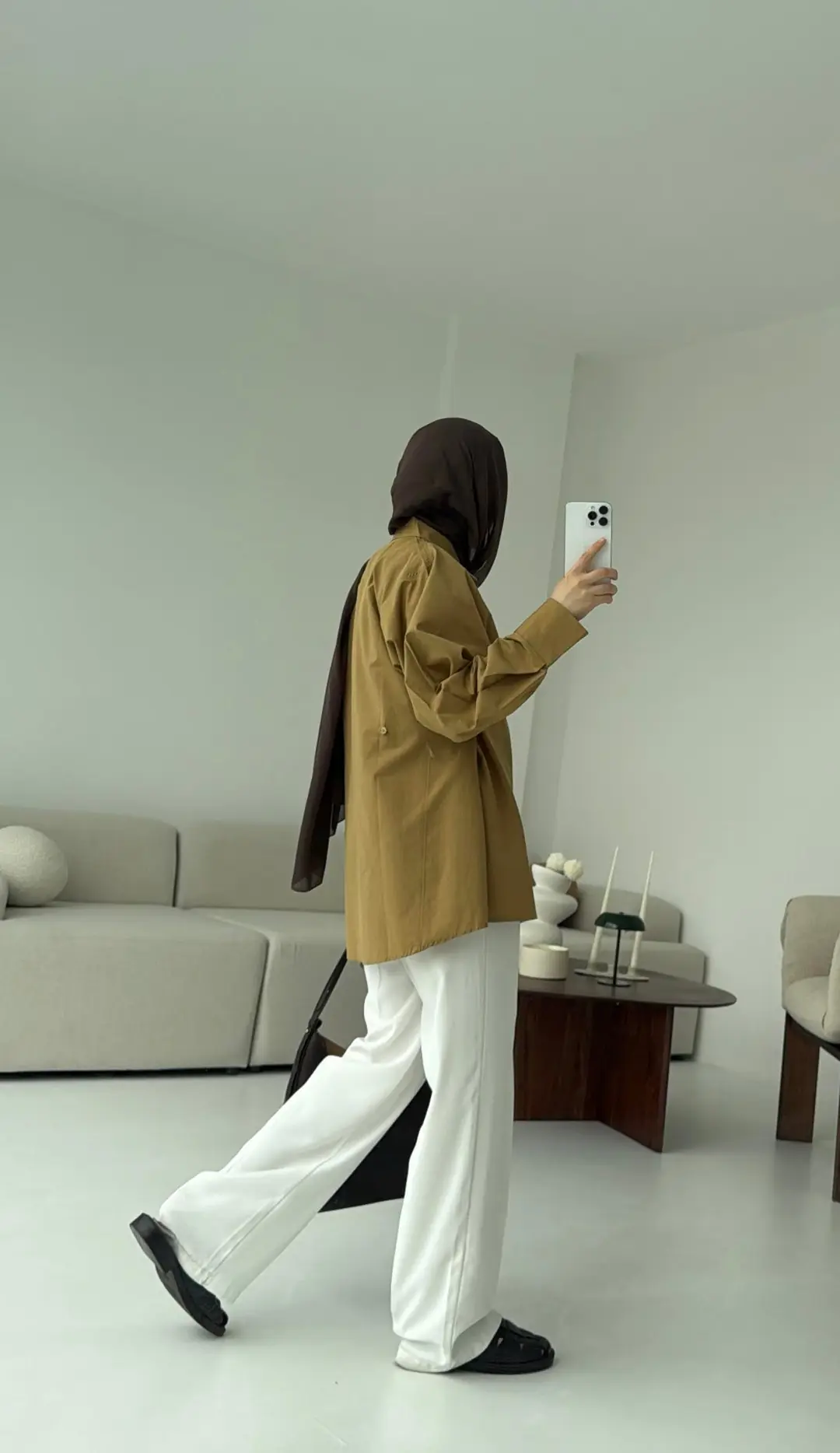 Yanları Düğmeli Gömlek Olive - Görsel 2