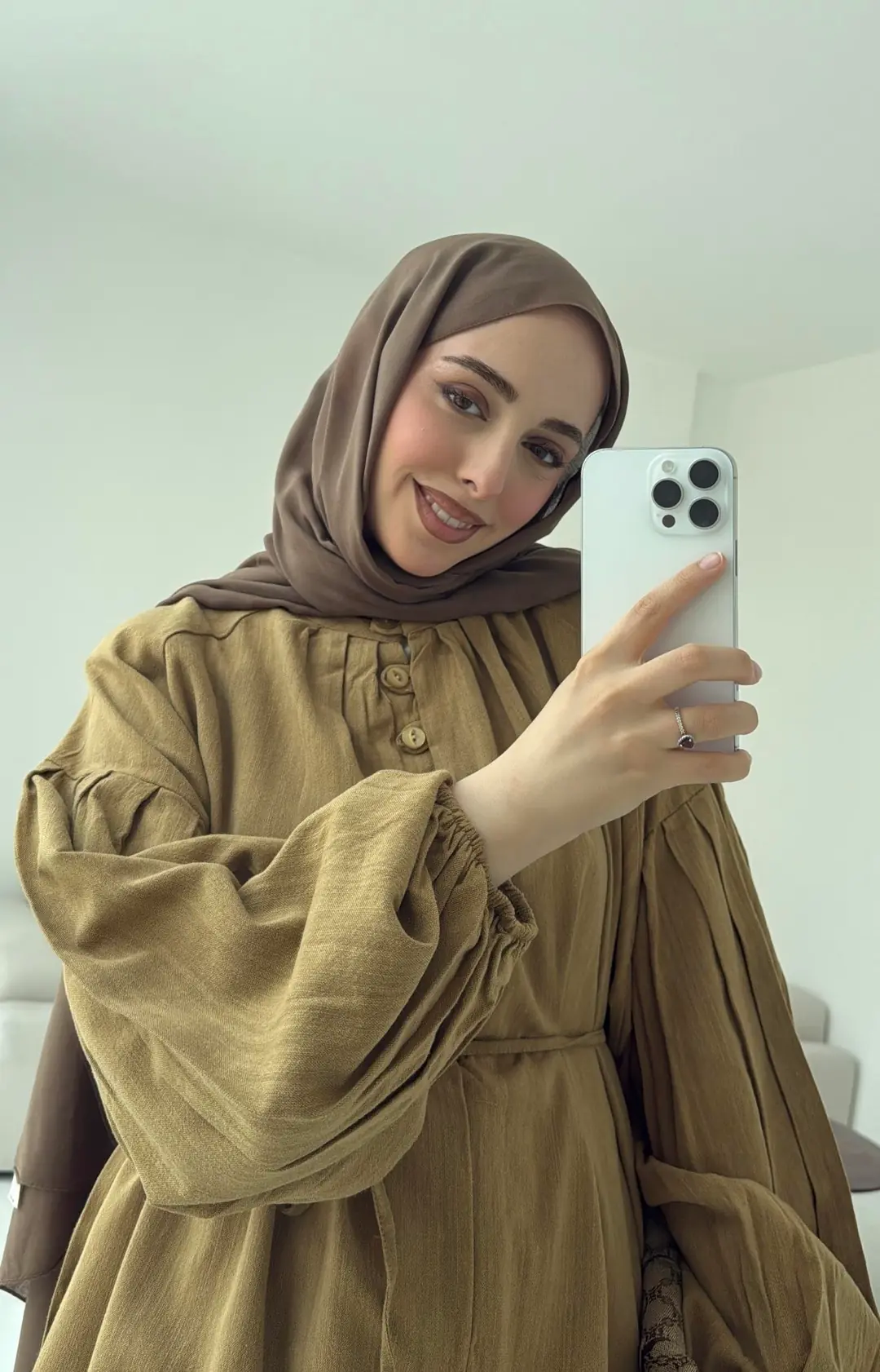 Yarım Düğme Detaylı Takım Hardal - Görsel 9