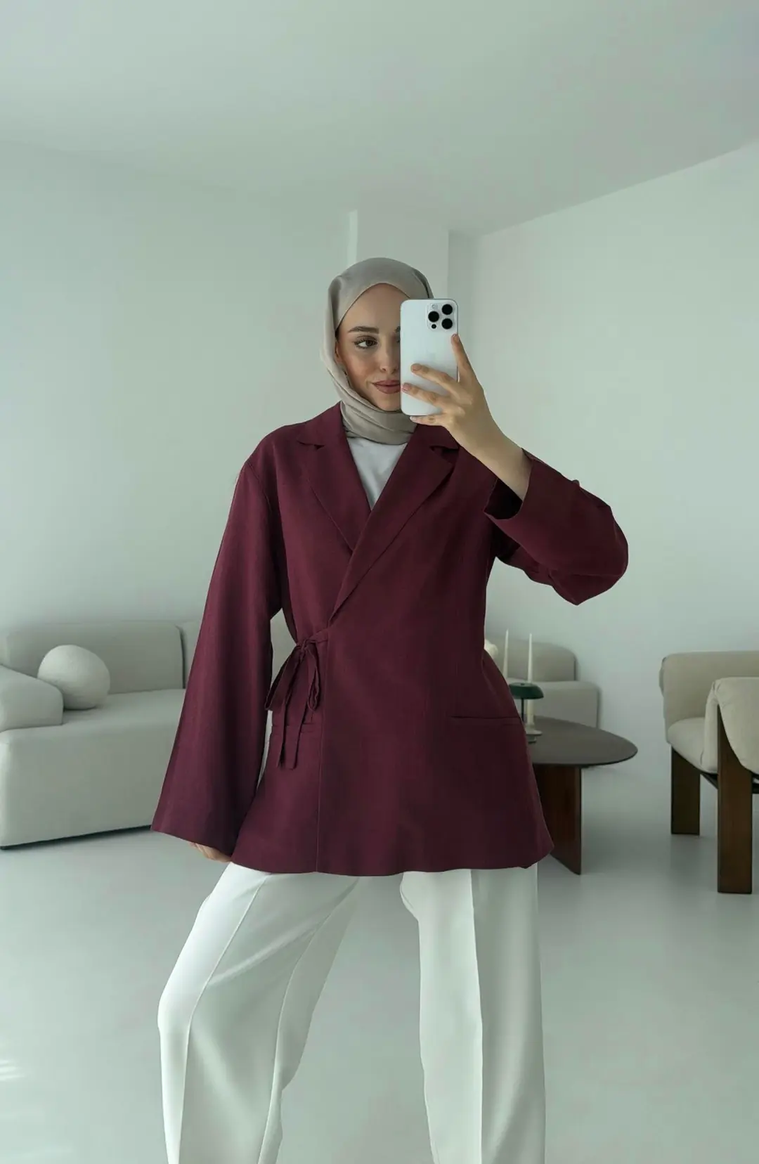 Yazlık Bordo Ceket - Görsel 4