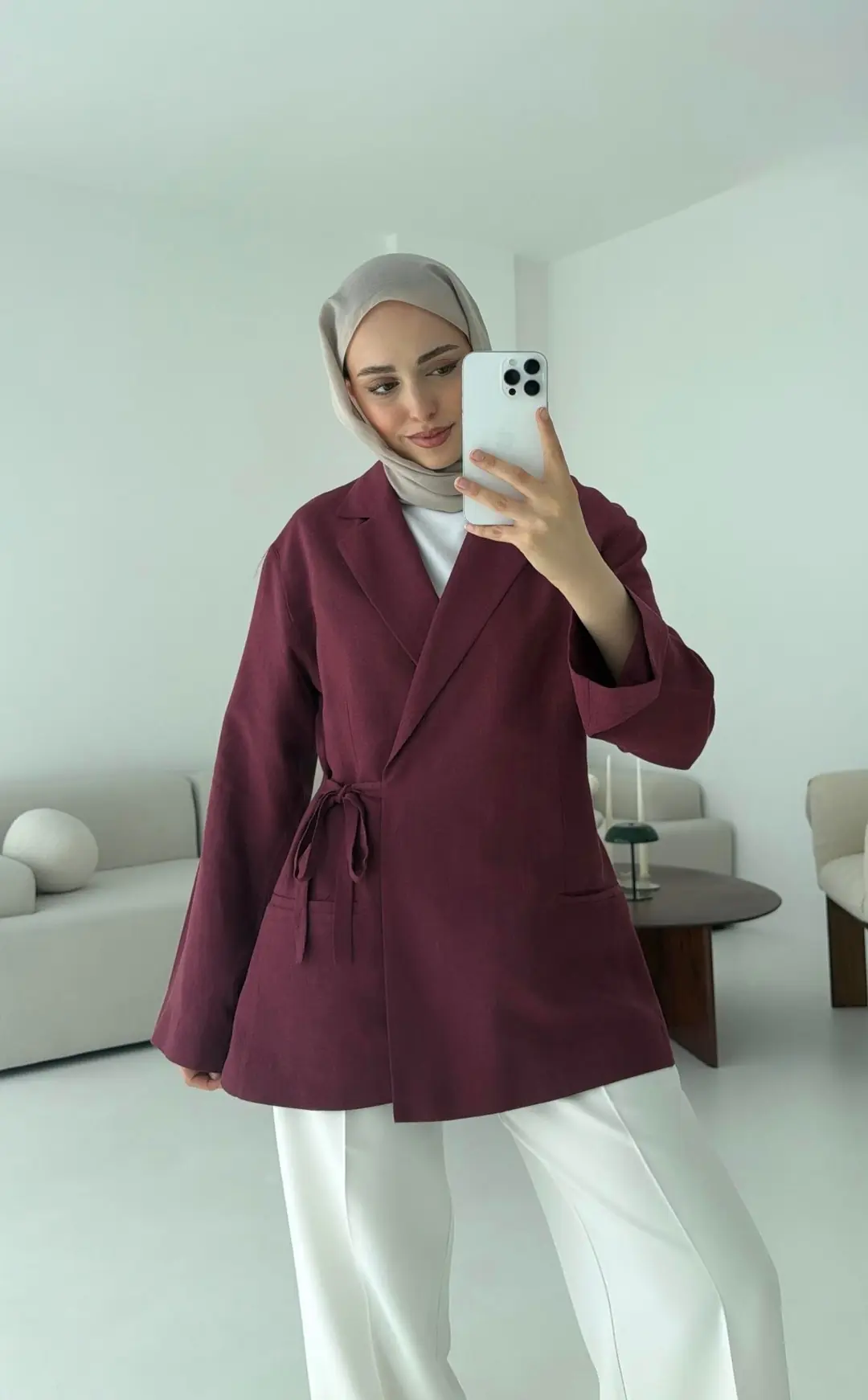 Yazlık Bordo Ceket - Görsel 6