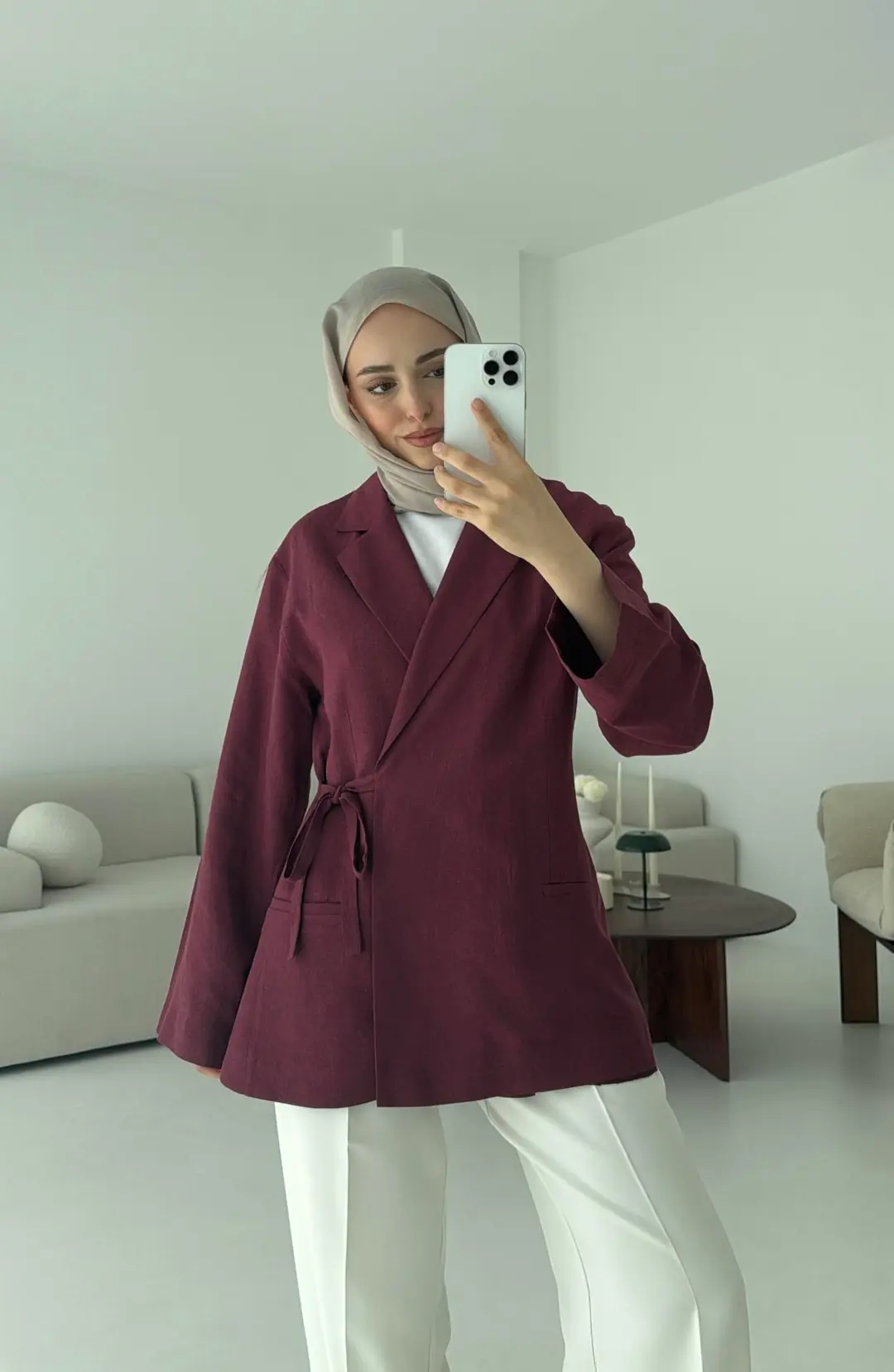 Yazlık Bordo Ceket - Görsel 9