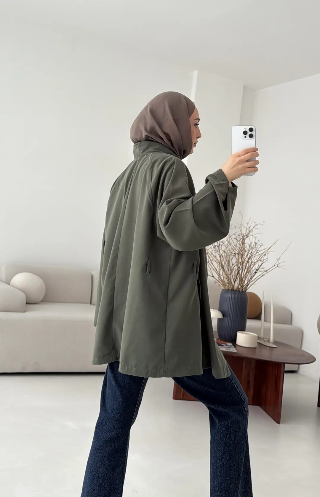 Yazlık Kemerli Ceket Haki - Görsel 6