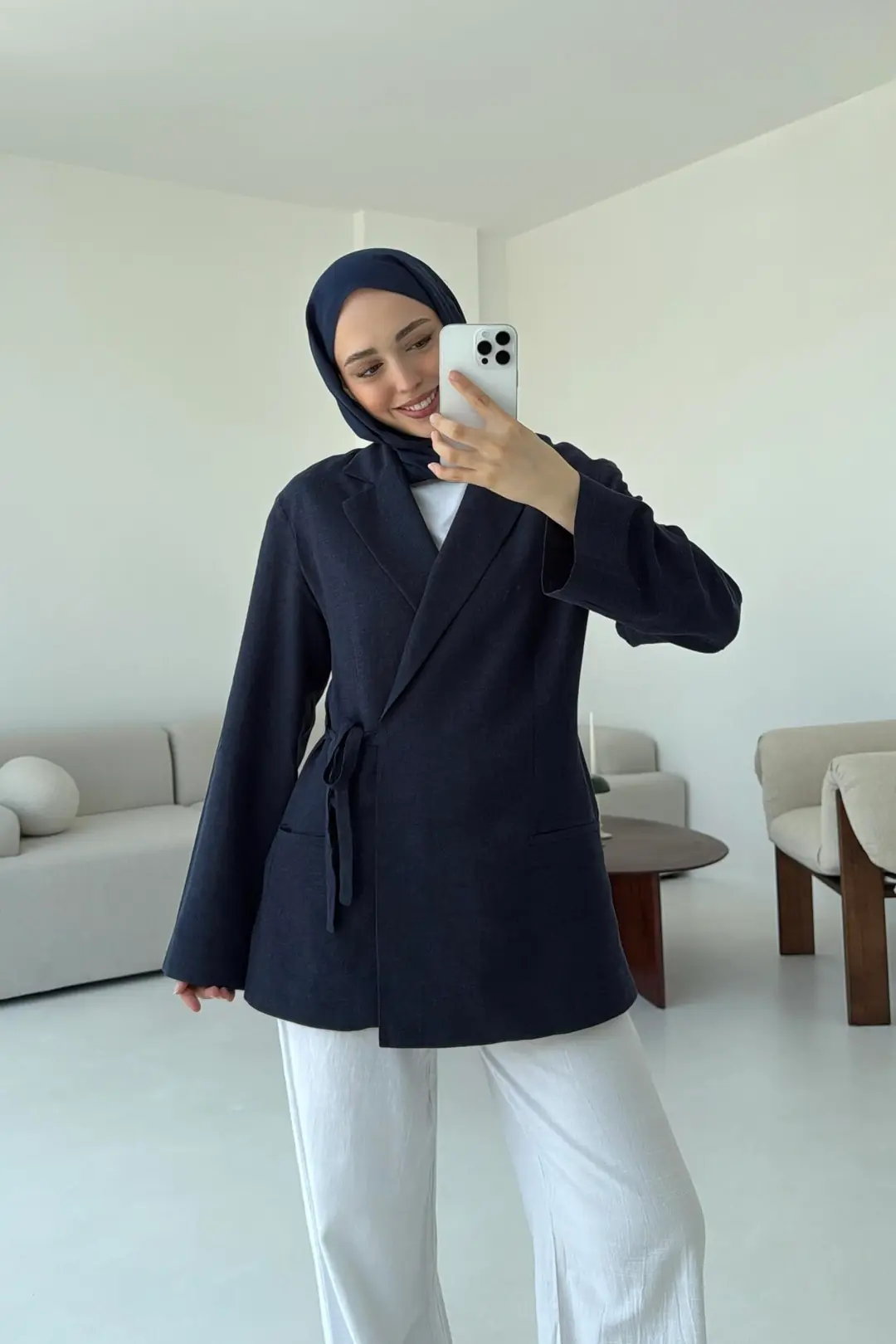 Yazlık Lacivert Ceket - Görsel 4