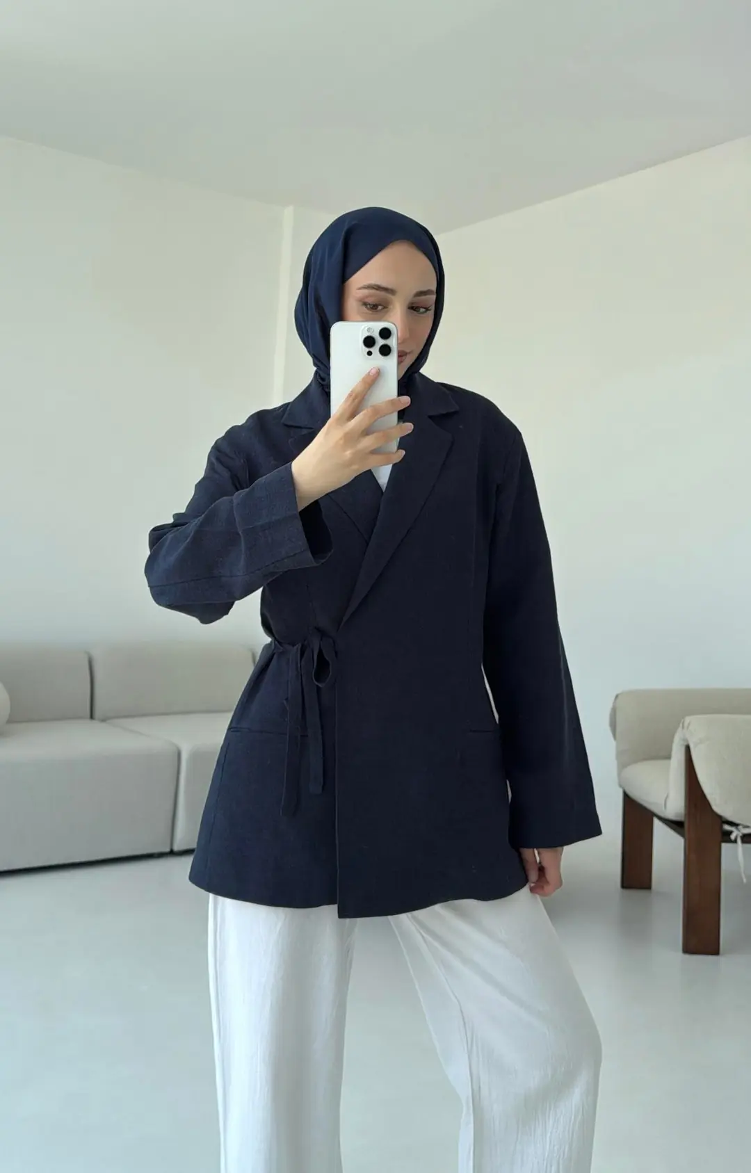 Yazlık Lacivert Ceket - Görsel 6