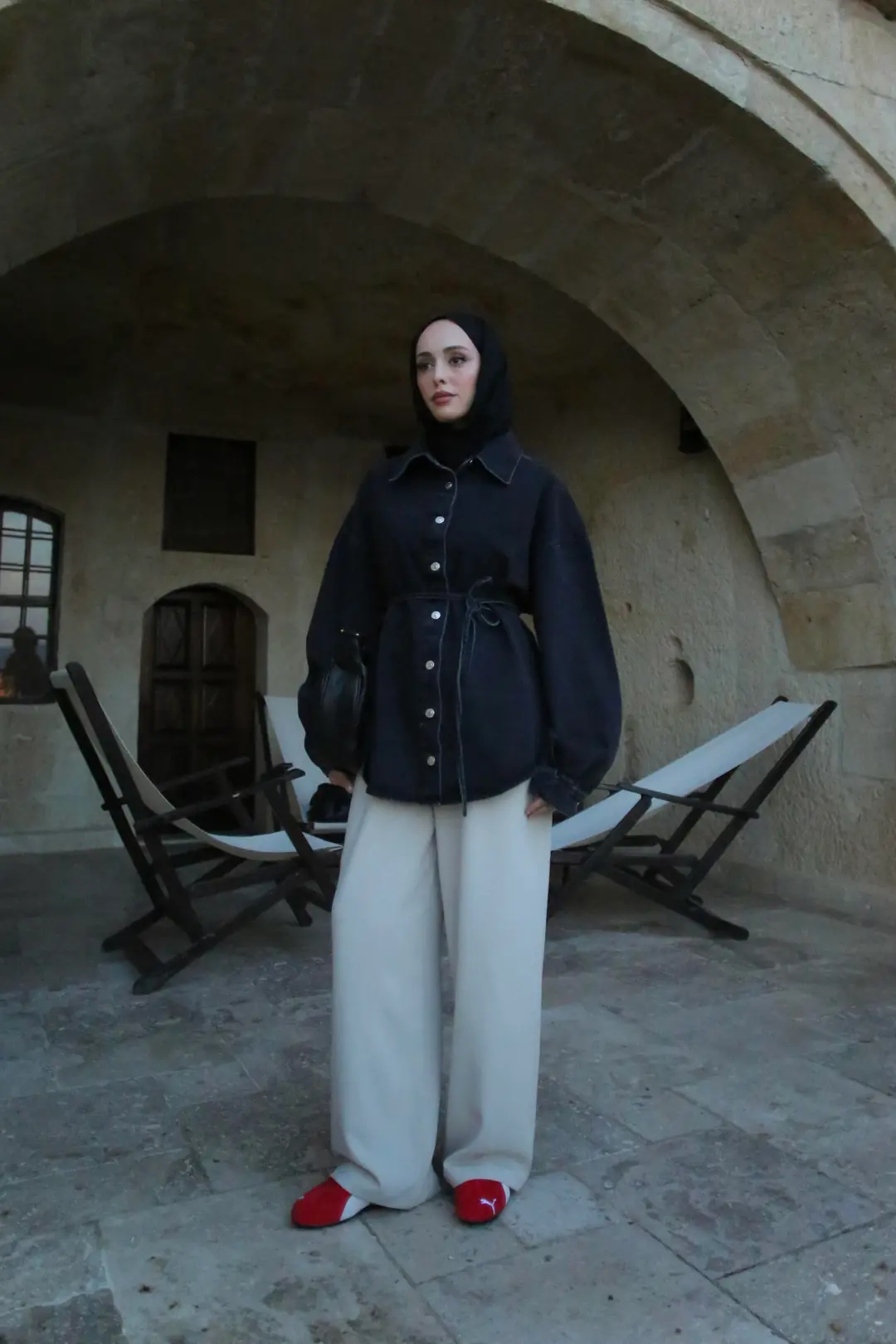 Yıkamalı Siyah Denim Ceket