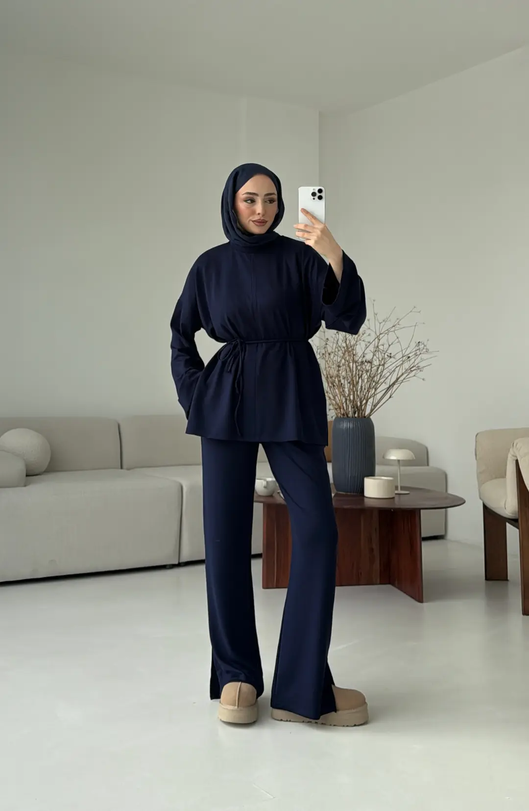 Yırtmaç Detay Takım Lacivert