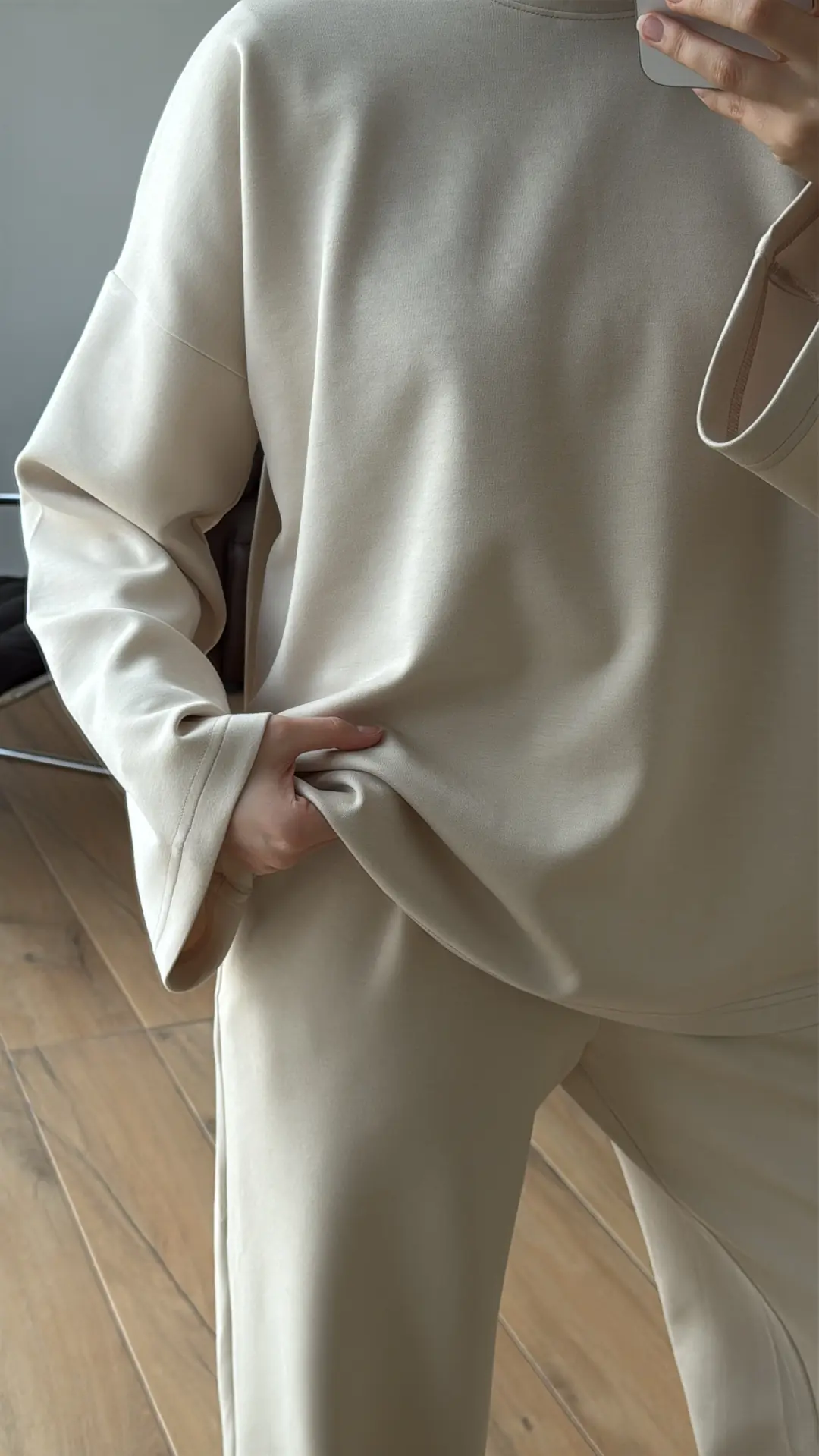 Yırtmaç Detay Takım Mevsimlik Takım Bej - Görsel 5