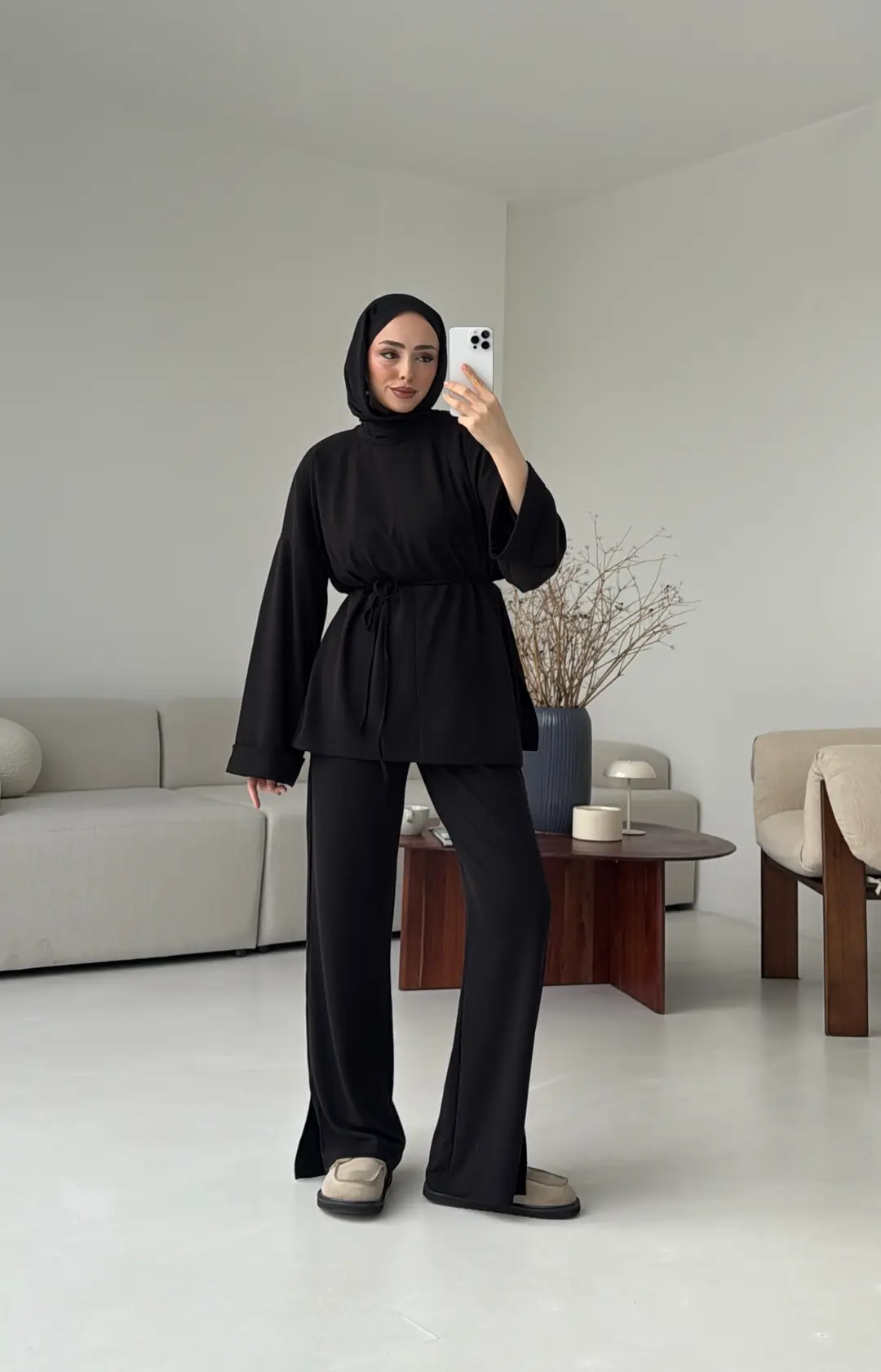 Yırtmaç Detay Takım Siyah - Görsel 8