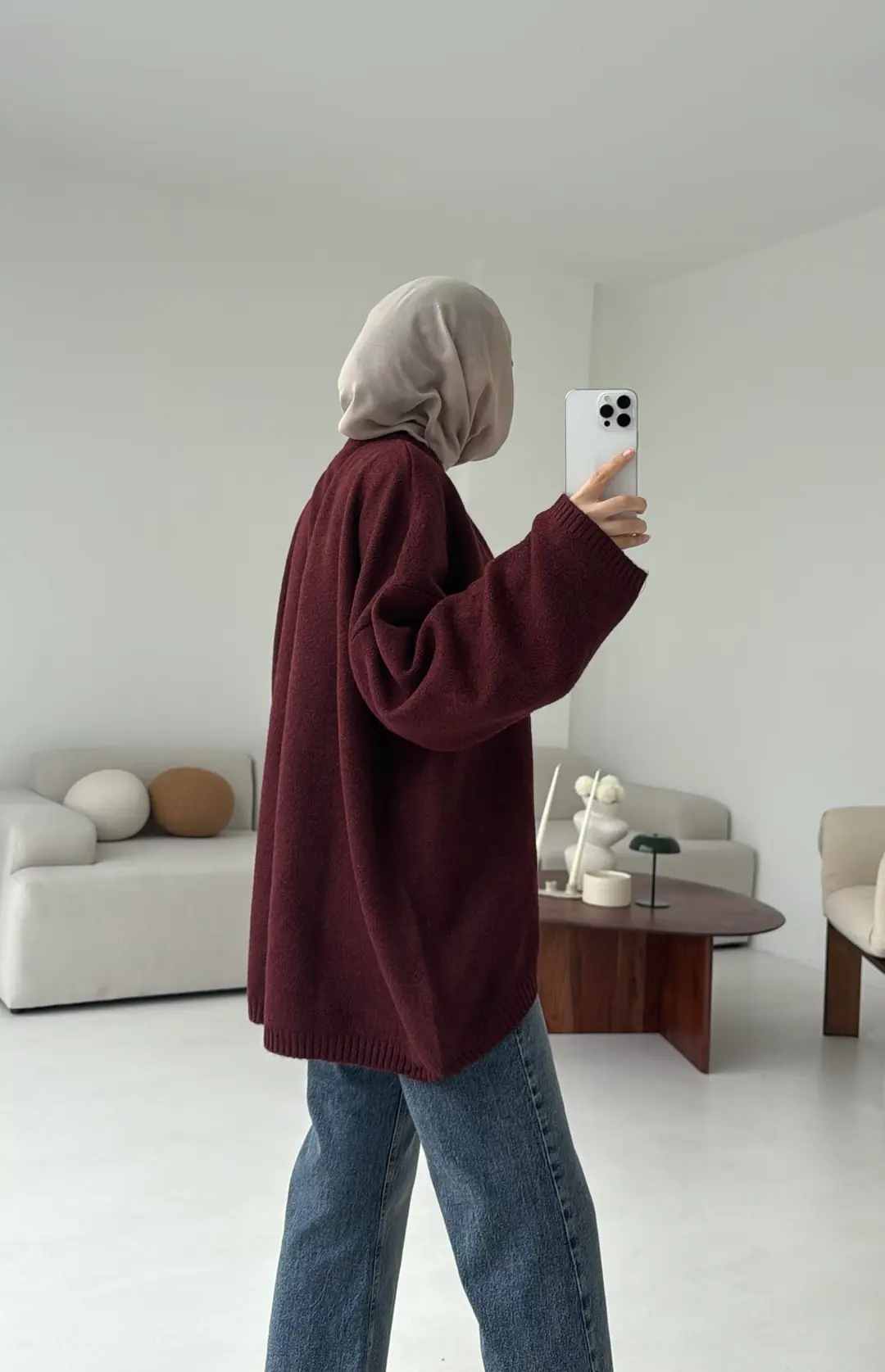 Yumuşak Kazak Bordo - Görsel 2